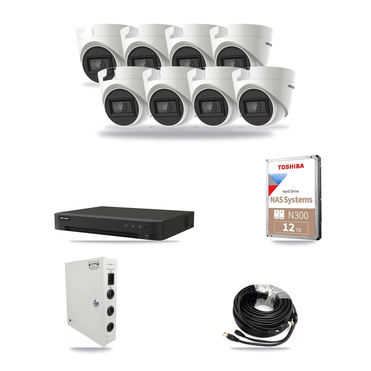 Hikvision 8-Channel 4K CCTV Kit — 8 Turret Cameras + 12TB Recording - Image 1