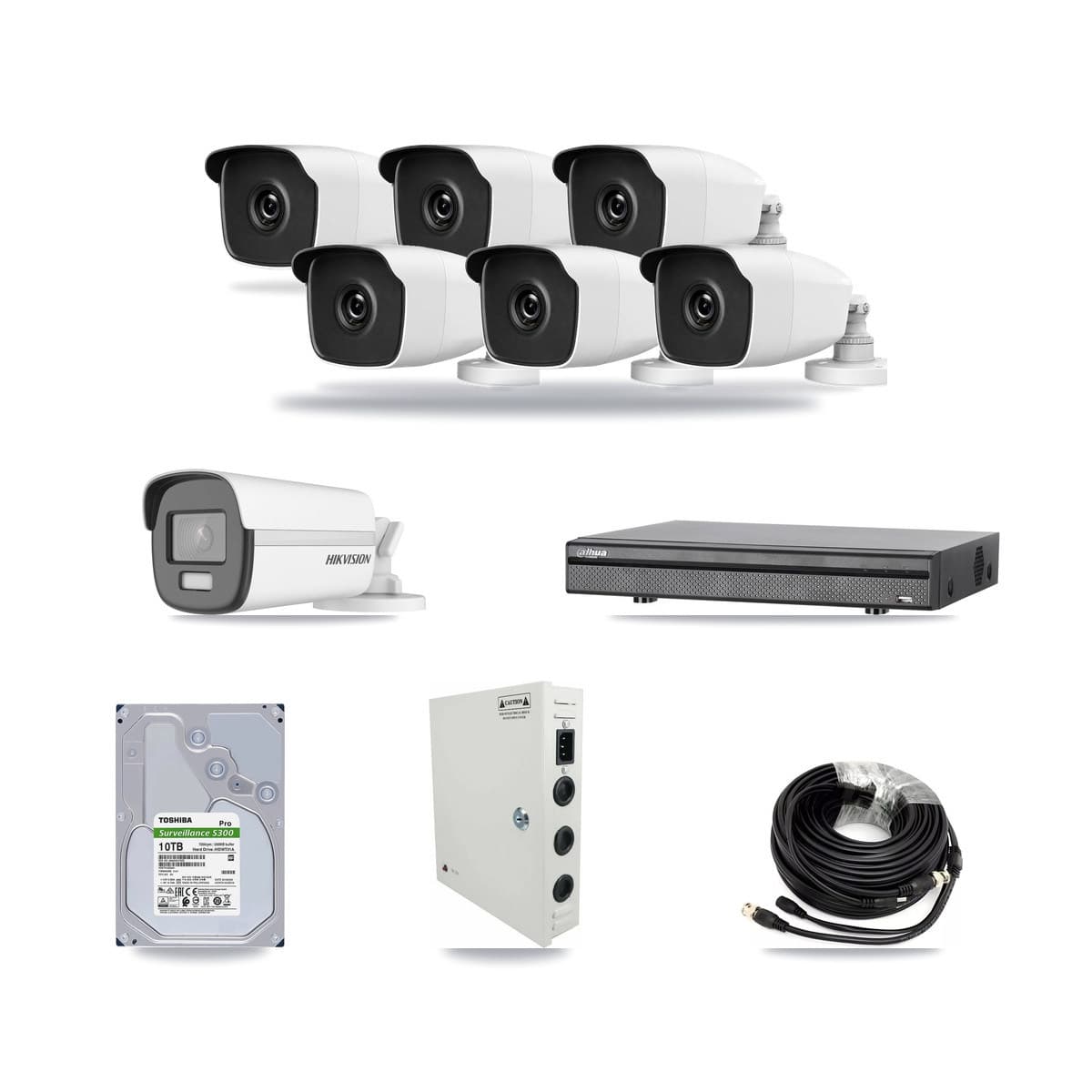 8-Channel 3MP – 4K CCTV Kit — 1 4K + 6 3MP Bullet Cameras + 10TB Recording - Image 1