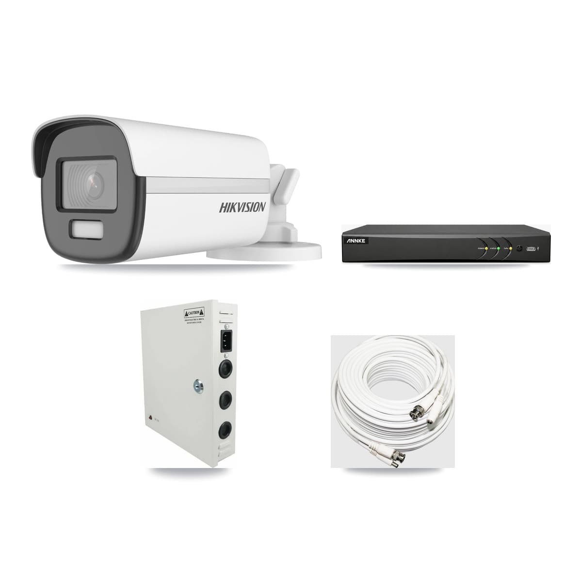 Hikvision & ANNKE 4-Channel 4K CCTV Kit — 1 Bullet Camera + 3TB Recording - Image 1