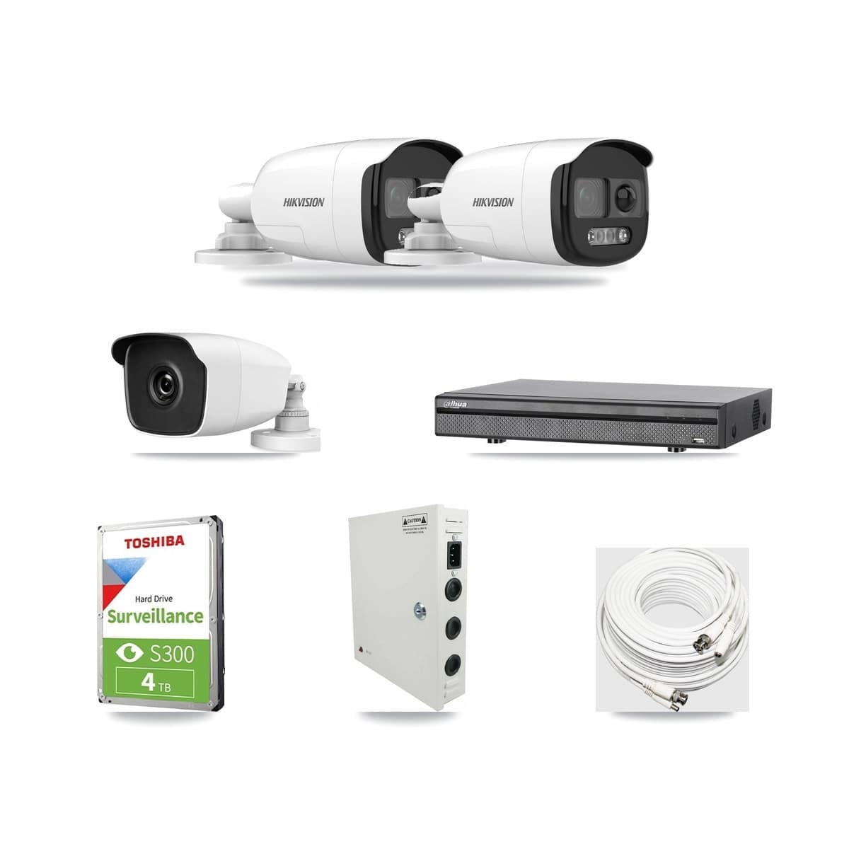 8-Channel 3MP – 5MP CCTV Kit — 2 5MP + 1 3MP Bullet Cameras + 4TB Recording (DH-XVR5108H Recorder) - Image 1