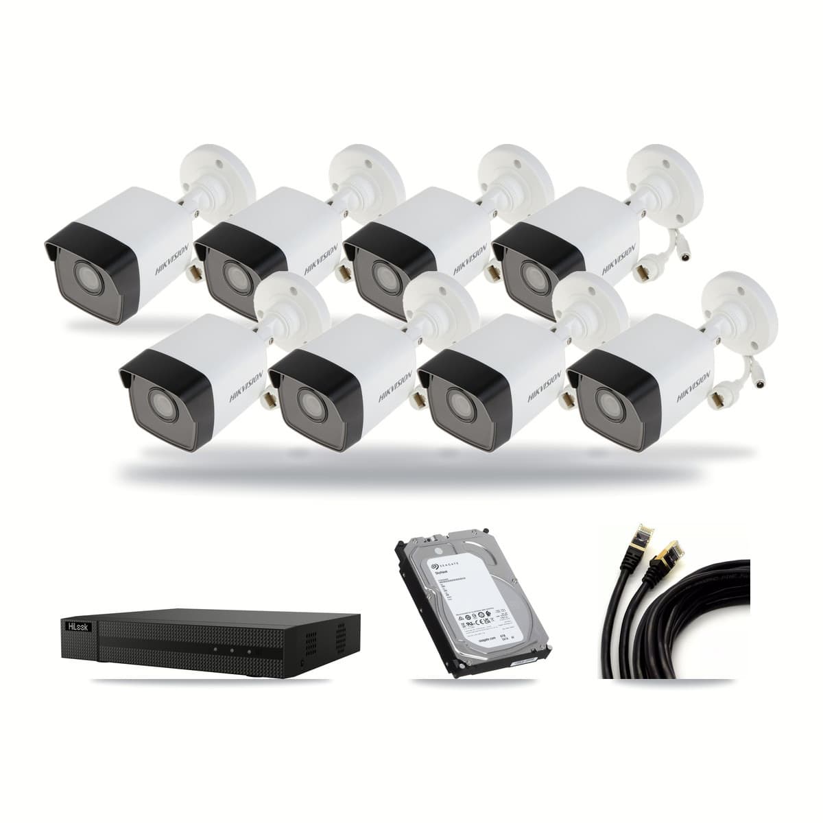 Hikvision & HiLook 8-Channel 5MP CCTV Kit — 8 Bullet Cameras + 6TB Recording - Image 1