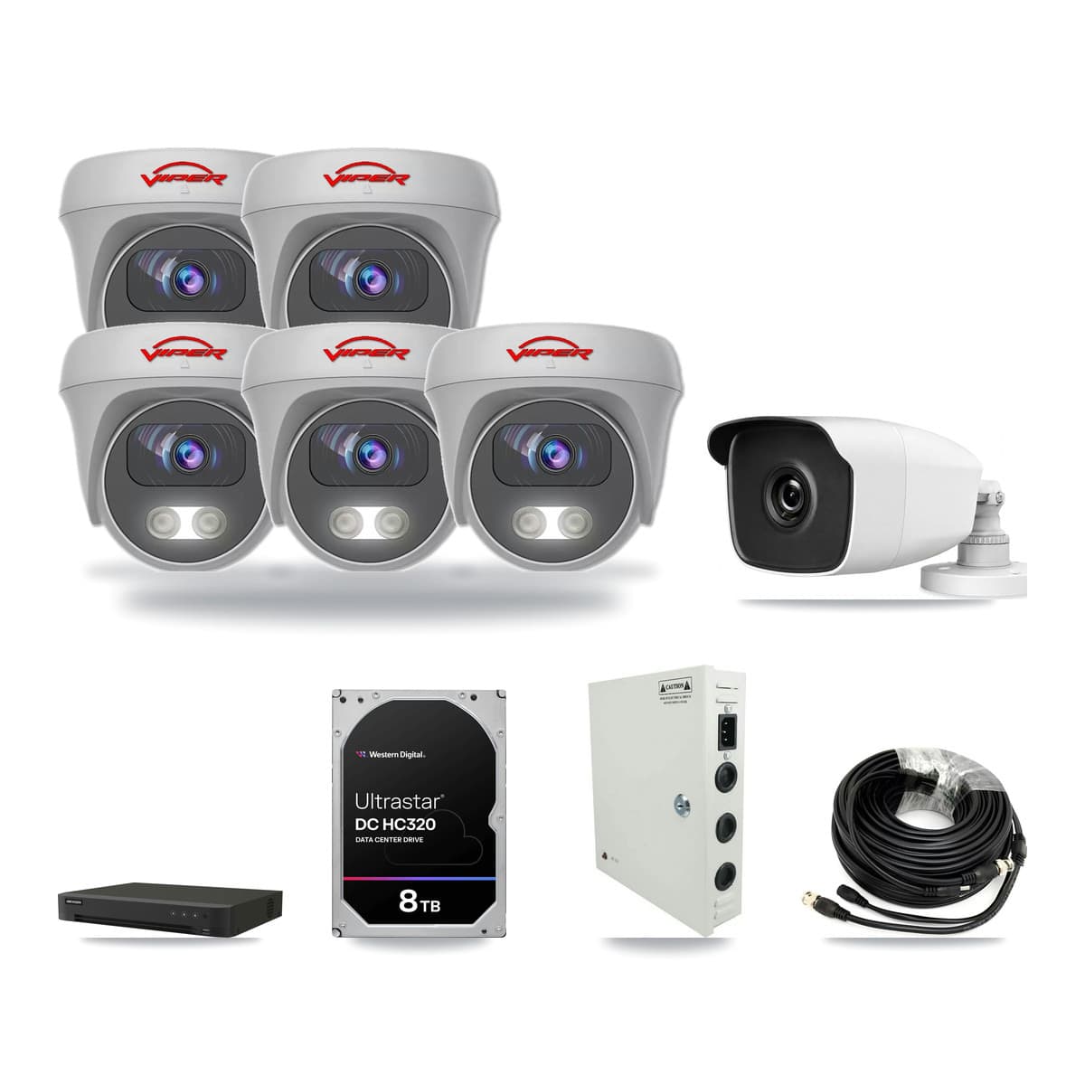16-Channel 3MP – 5MP CCTV Kit — 1 3MP Bullet + 5 5MP Cameras + 8TB Recording - Image 1
