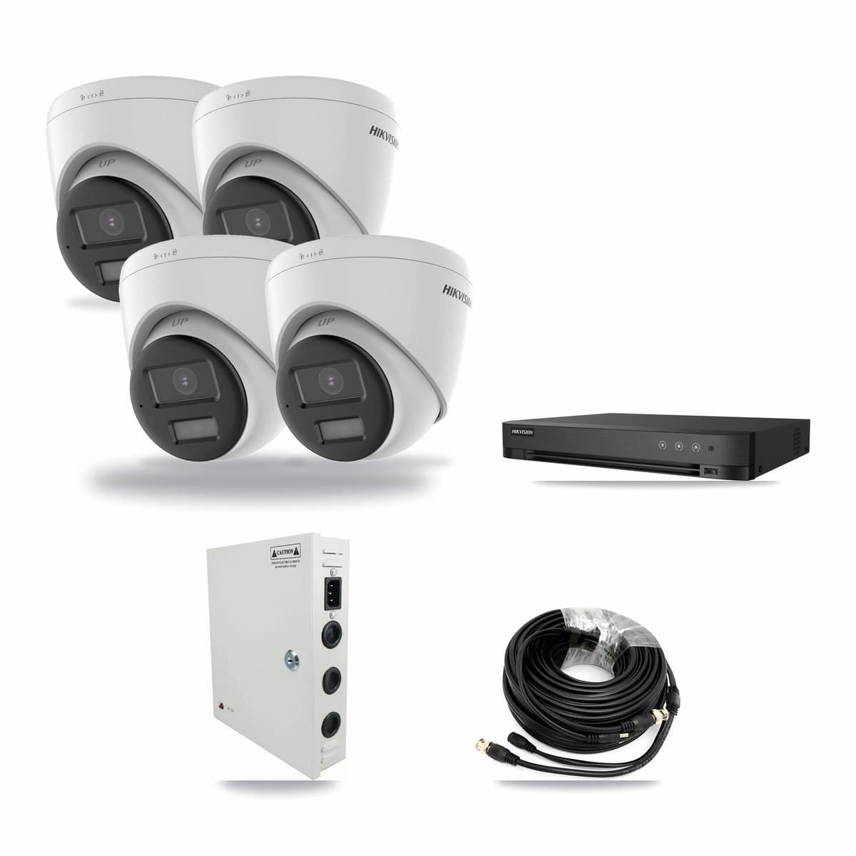 Hikvision 4-channel CCTV kit: 4 cameras (4× 5MP Turret), 2TB hard drive