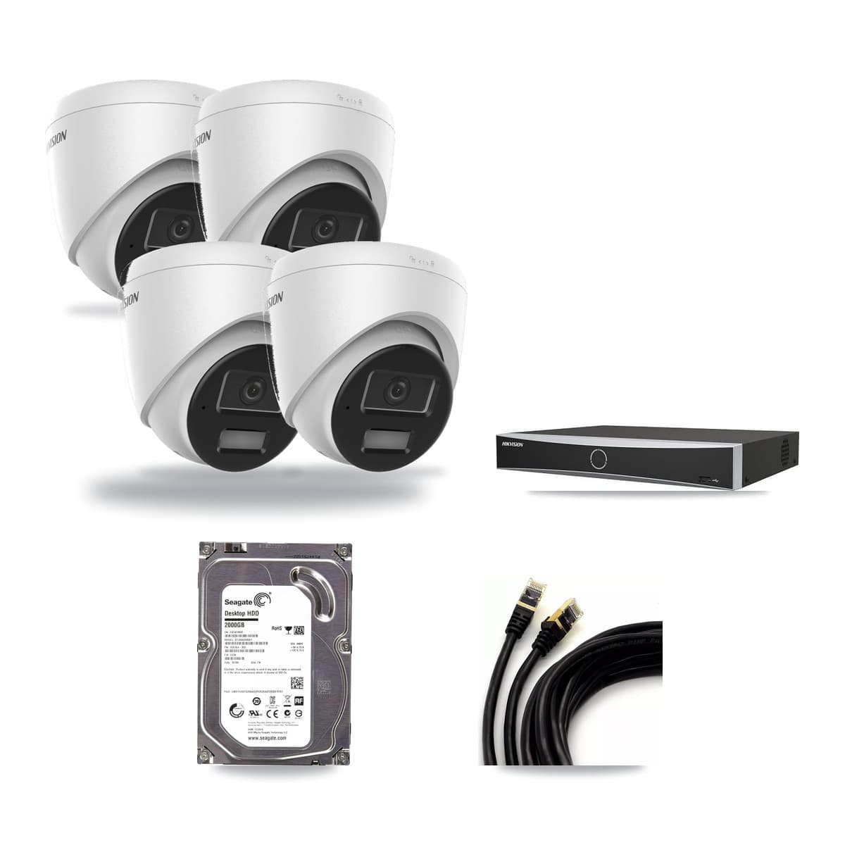Hikvision 4-Channel 4MP CCTV Kit — 4 Turret Cameras + 2TB Recording - Image 1