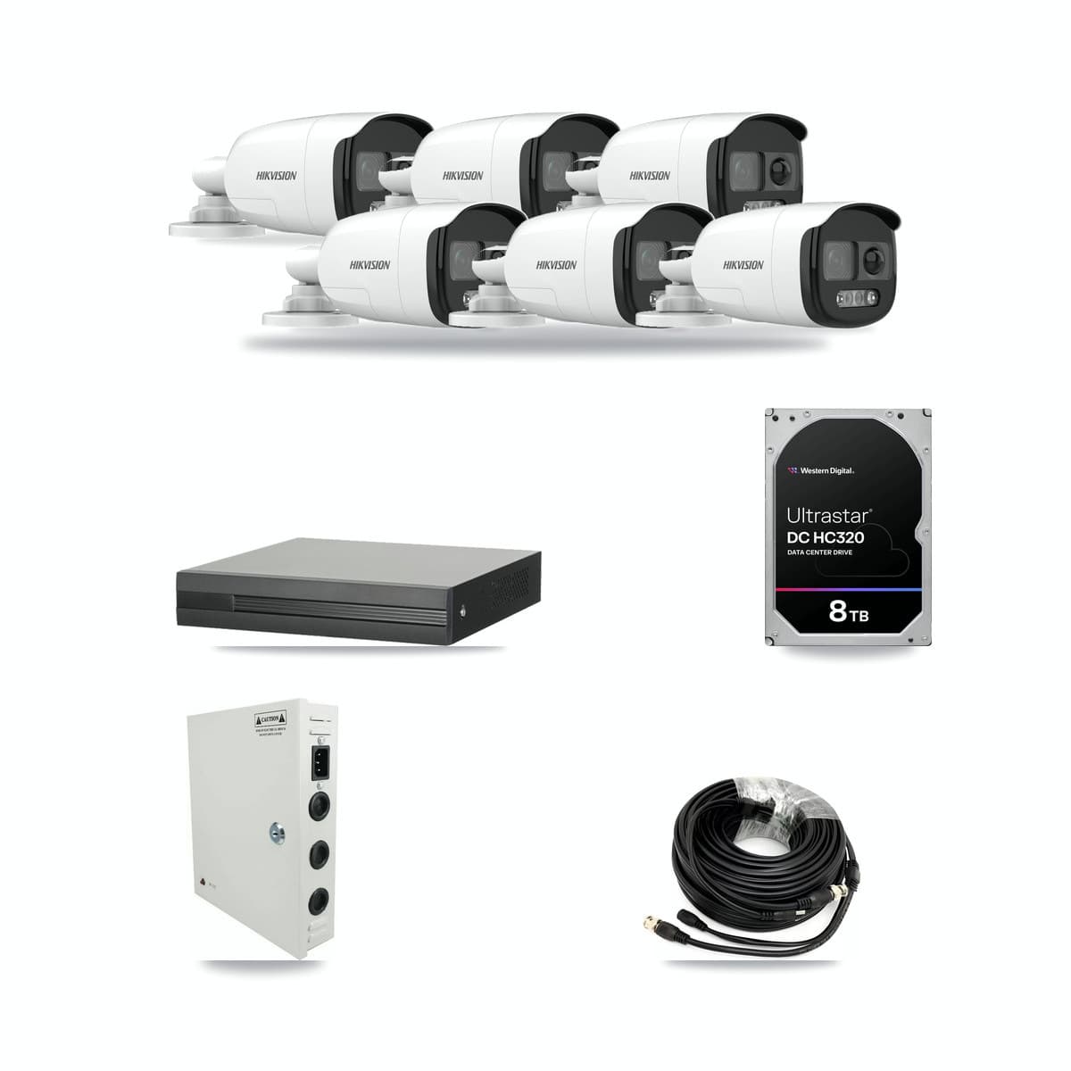 8-Channel 5MP CCTV Kit — 6 Hikvision Bullet Cameras + 8TB Recording - Image 1