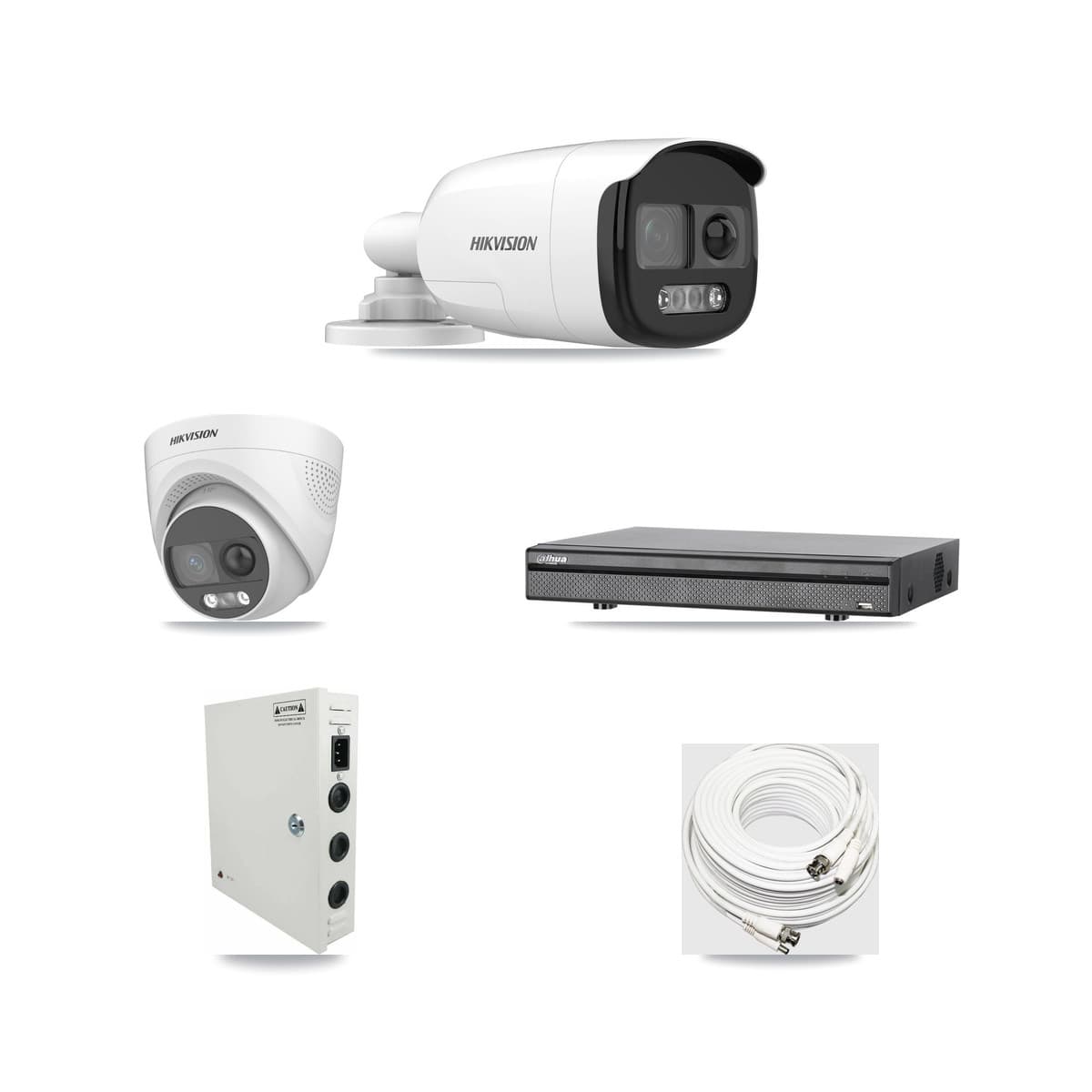 Hikvision & Dahua 8-Channel 5MP CCTV Kit — 1 DS-2CE12KF3T Bullet + 1 DS-2CE72KF3T Turret Cameras + 3TB Recording - Image 1