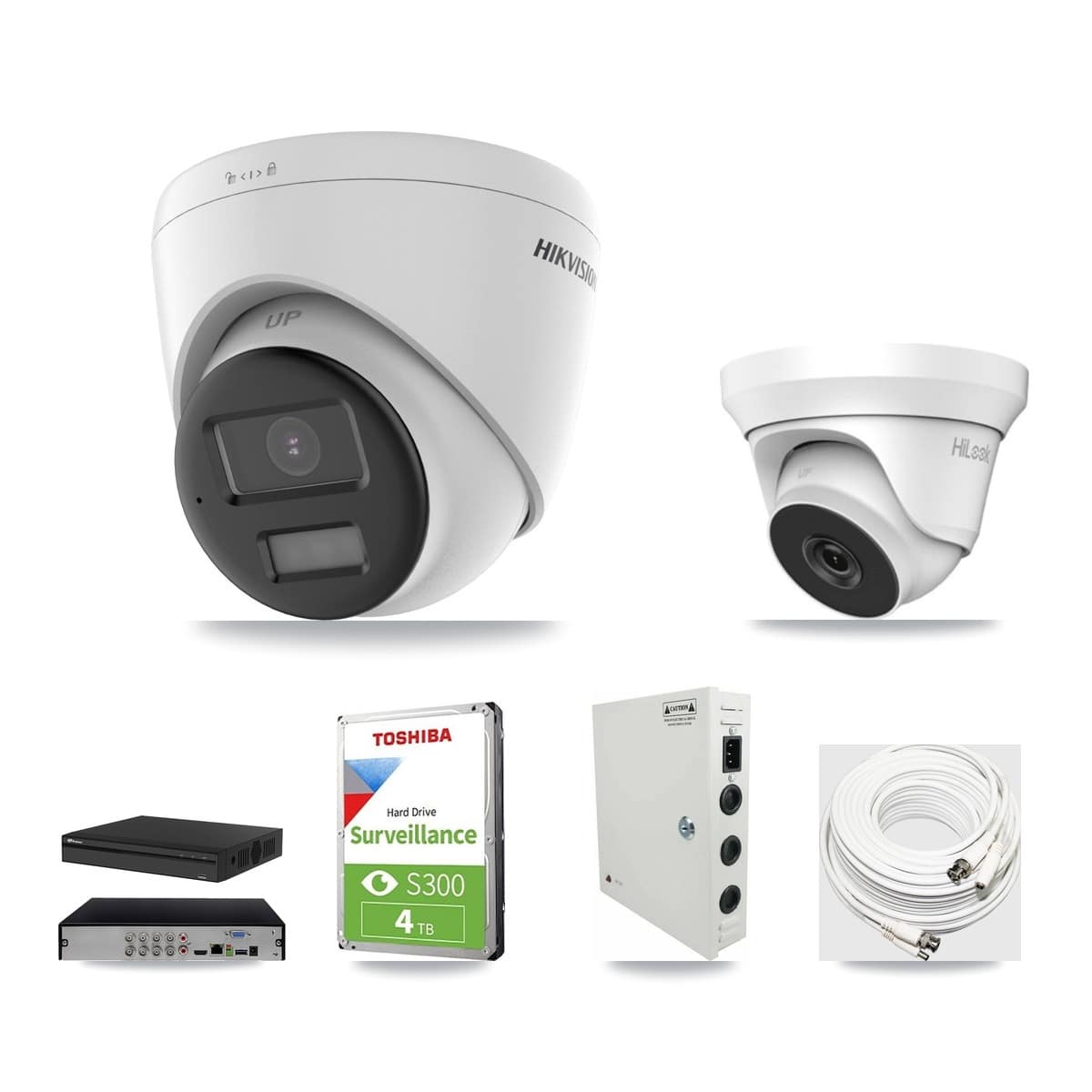 8-Channel 4MP – 4K CCTV Kit — 1 4K + 1 4MP Turret Cameras + 4TB Recording (PXD-5108HS Recorder) - Image 1
