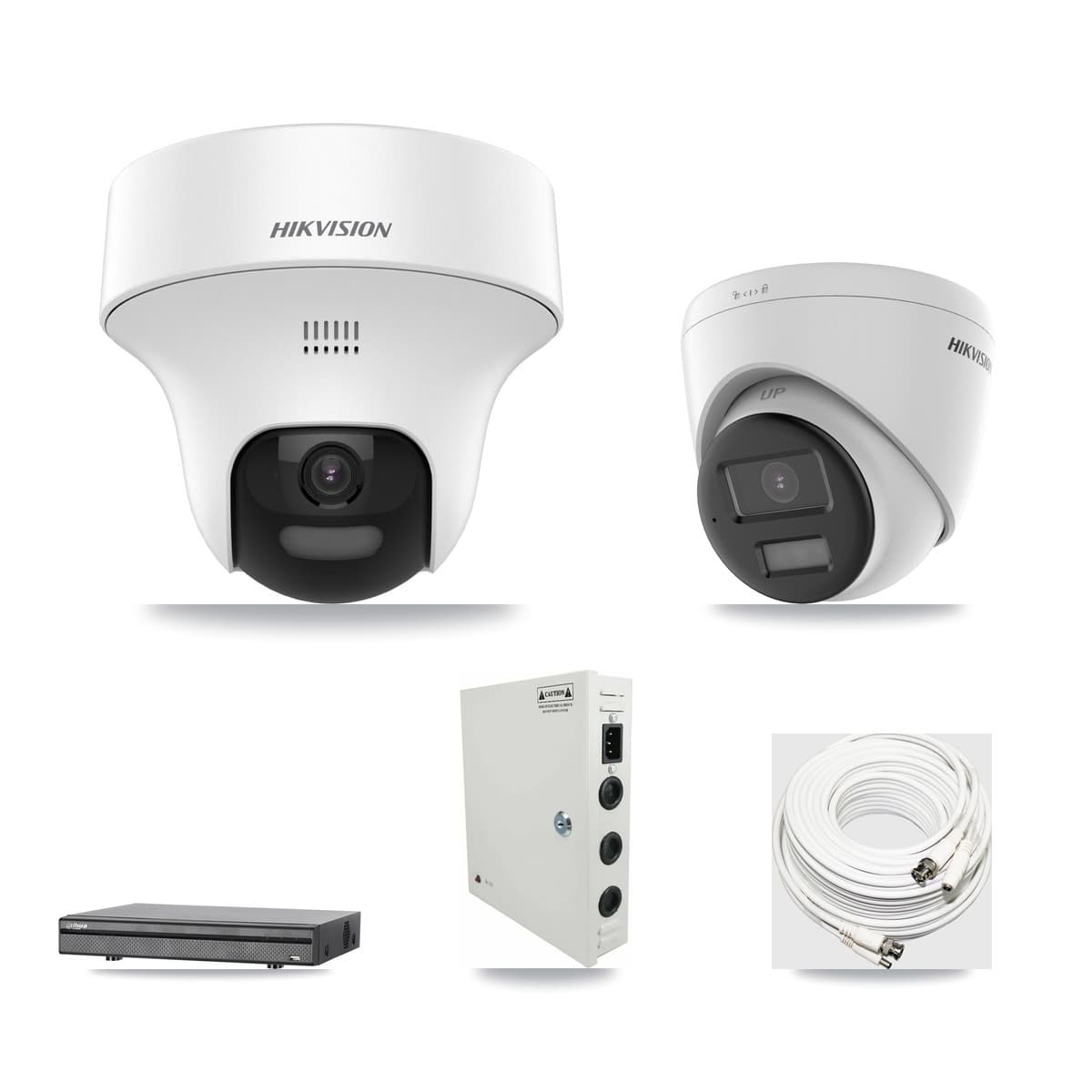 Hikvision & Dahua 8-Channel 5MP CCTV Kit — 1 DS-2CE70K0T + 1 DS-2CE78K0T Turret Cameras + 3TB Recording - Image 1