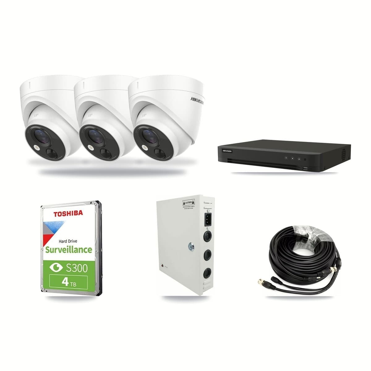 Hikvision 8-Channel 5MP CCTV Kit — 3 Turret Cameras + 4TB Recording - Image 1