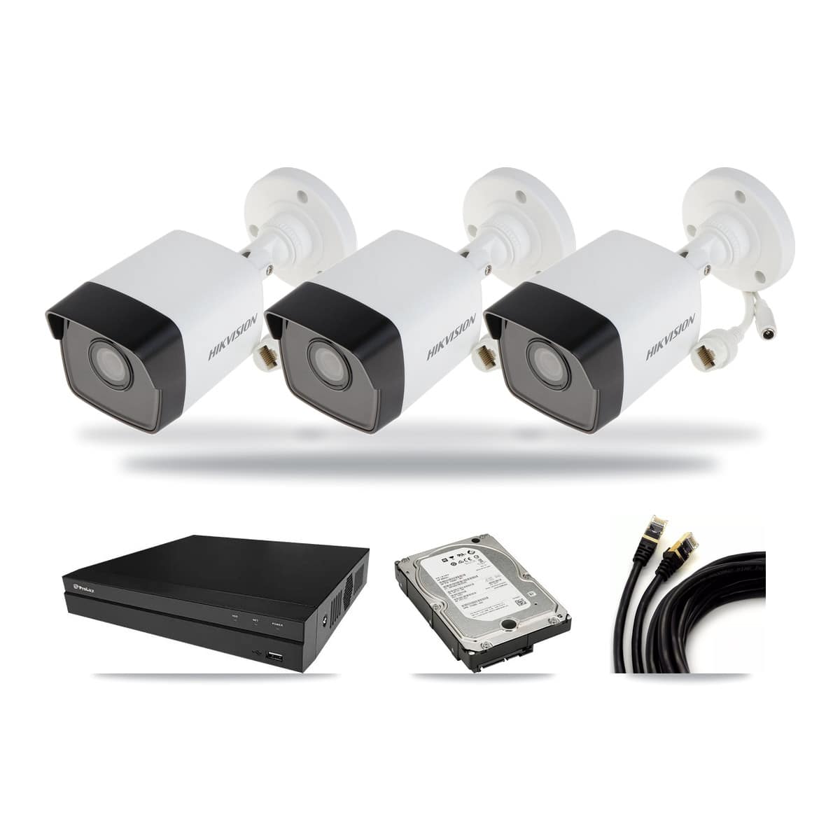 Prolux 8-channel CCTV kit: 4 cameras (3× 5MP Bullet + 1× 5MP Dome), 5TB hard drive