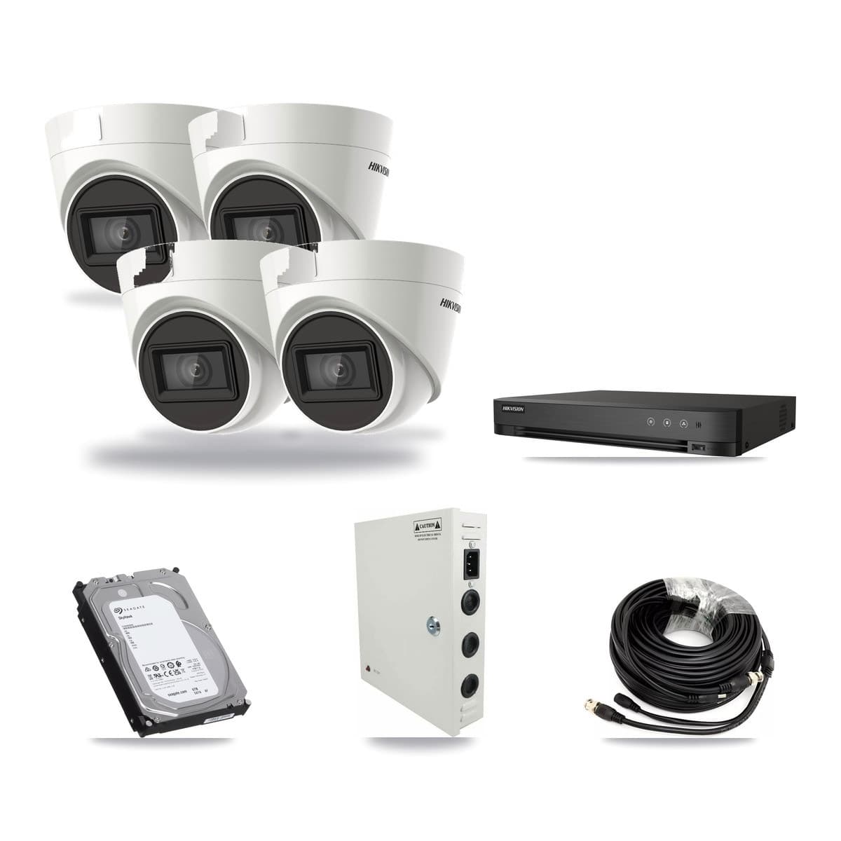 Hikvision 4-Channel 4K CCTV Kit — 4 Turret Cameras + 6TB Recording - Image 1