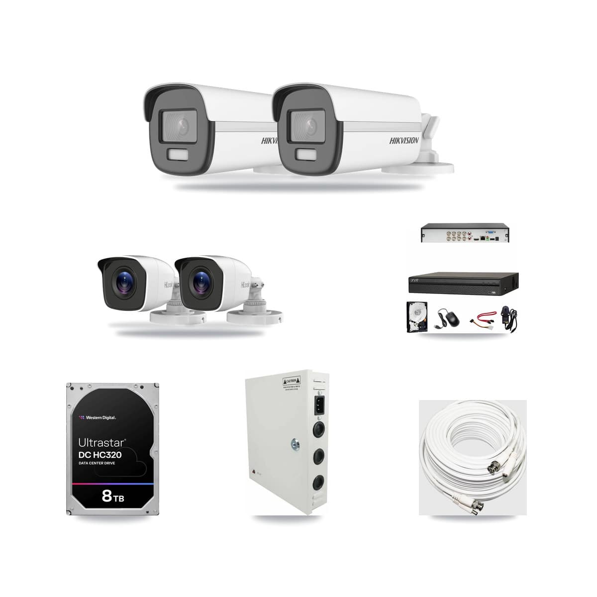 8-Channel 4MP – 4K CCTV Kit — 2 Hikvision 4K + 2 HiLook 4MP Bullet Cameras + 8TB Recording - Image 1