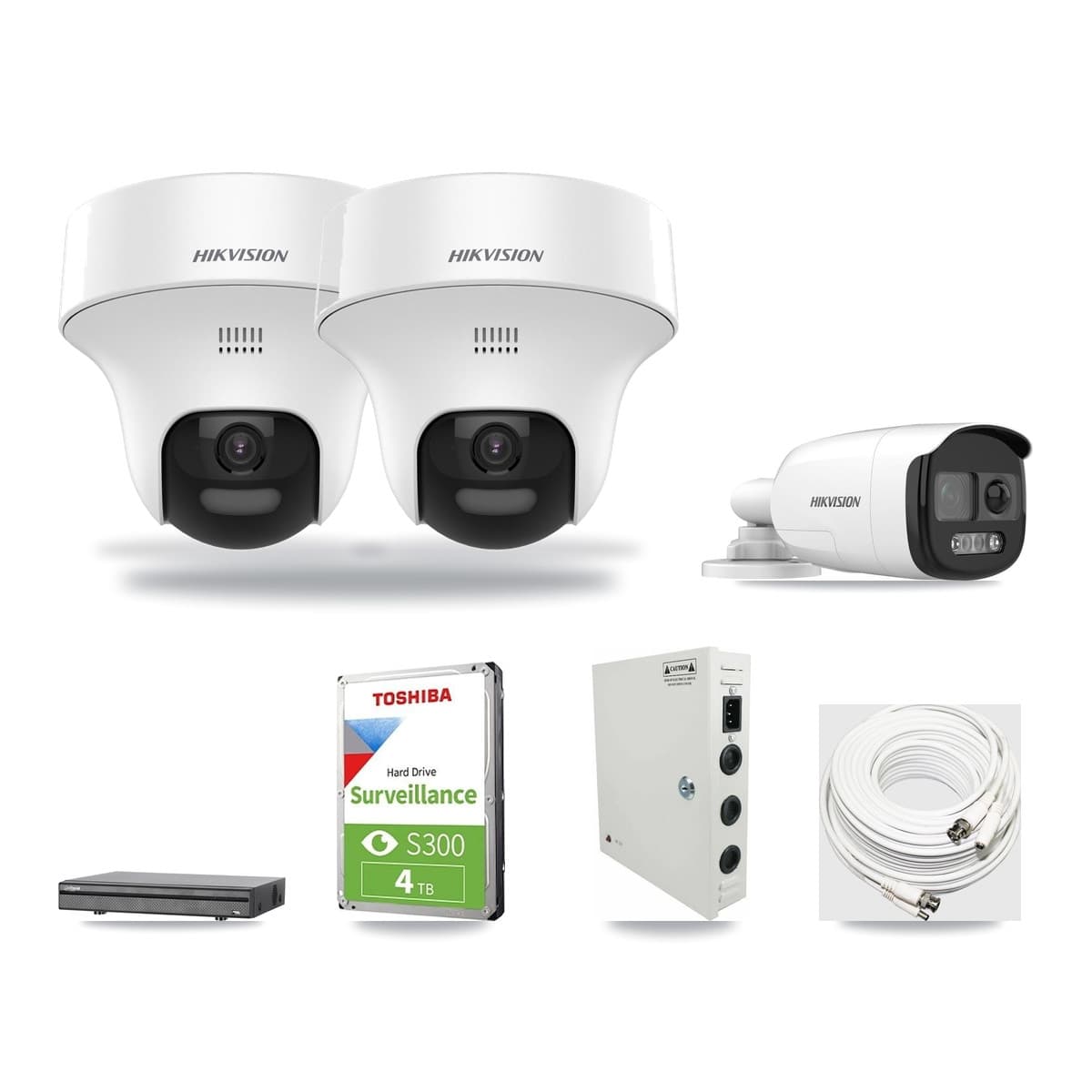 Hikvision & Dahua 8-Channel 5MP CCTV Kit — 1 DS-2CE12KF3T Bullet + 2 DS-2CE70K0T Turret Cameras + 4TB Recording - Image 1