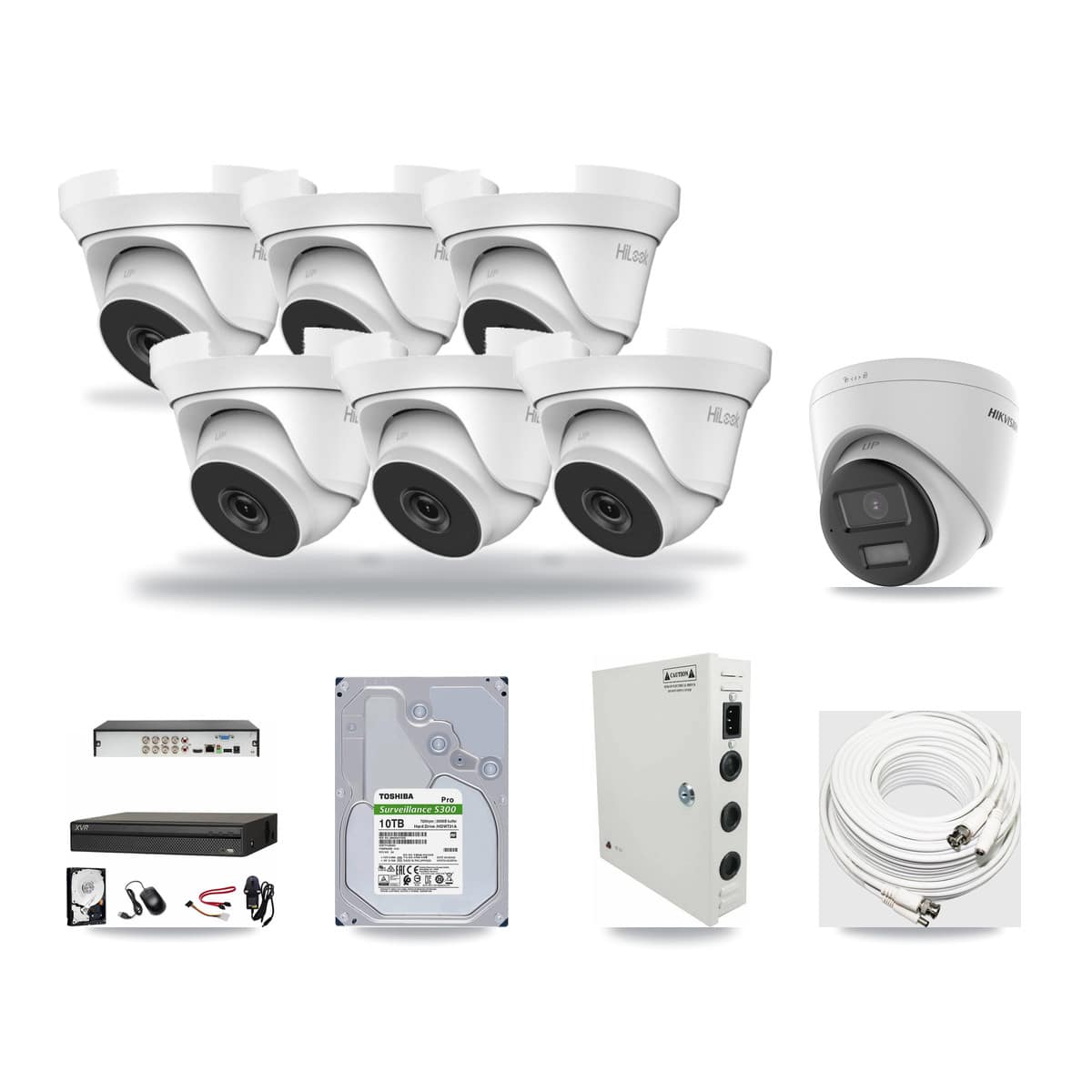 8-Channel 4MP – 4K CCTV Kit — 1 Hikvision 4K + 6 HiLook 4MP Turret Cameras + 10TB Recording - Image 1