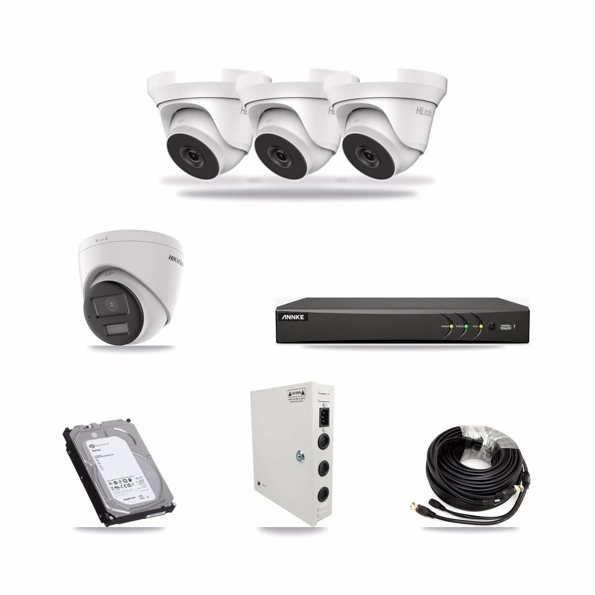 4-Channel 4MP – 4K CCTV Kit — 1 4K + 3 4MP Turret Cameras + 6TB Recording - Image 1