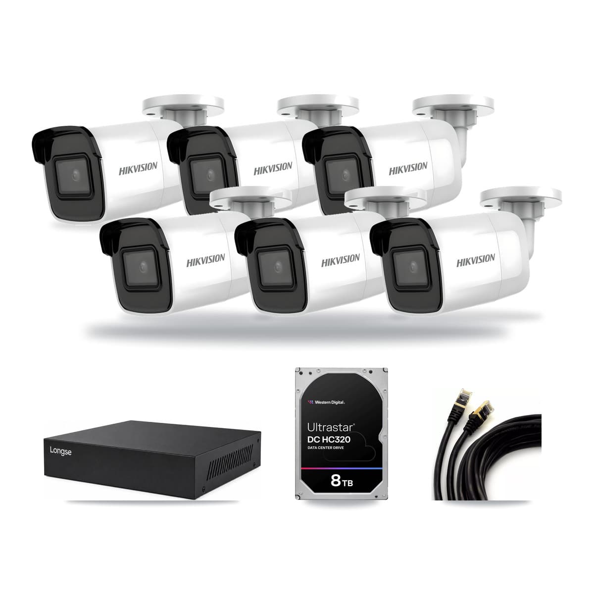 Hikvision & Longse 8-Channel 4K CCTV Kit — 6 Bullet Cameras + 8TB Recording - Image 1