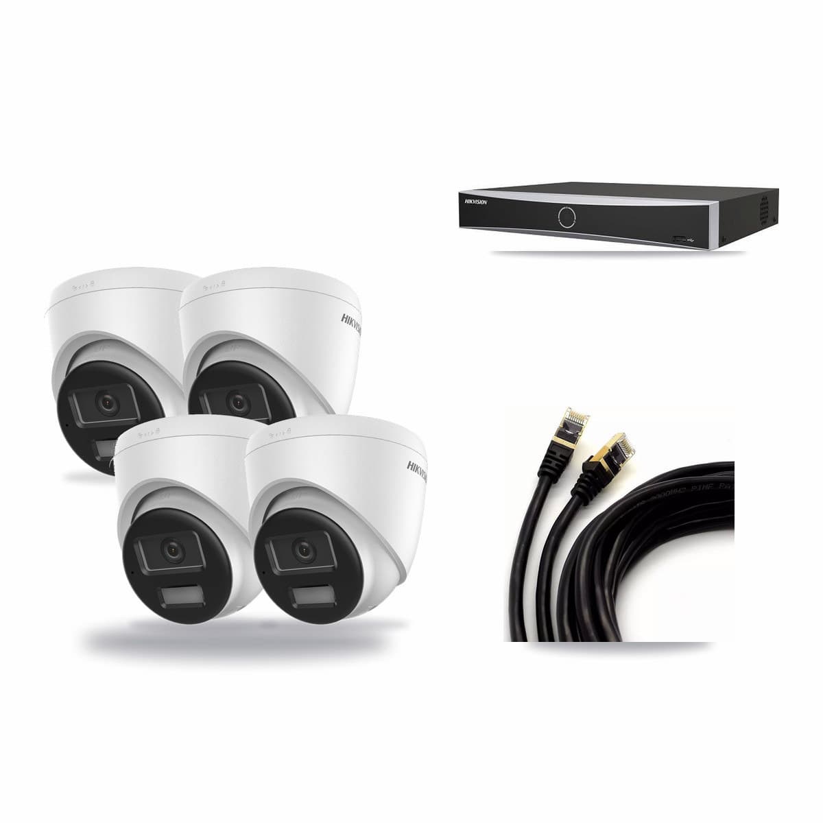 Hikvision 4-channel CCTV kit: 4 cameras (4× 4K Turret), 2TB hard drive