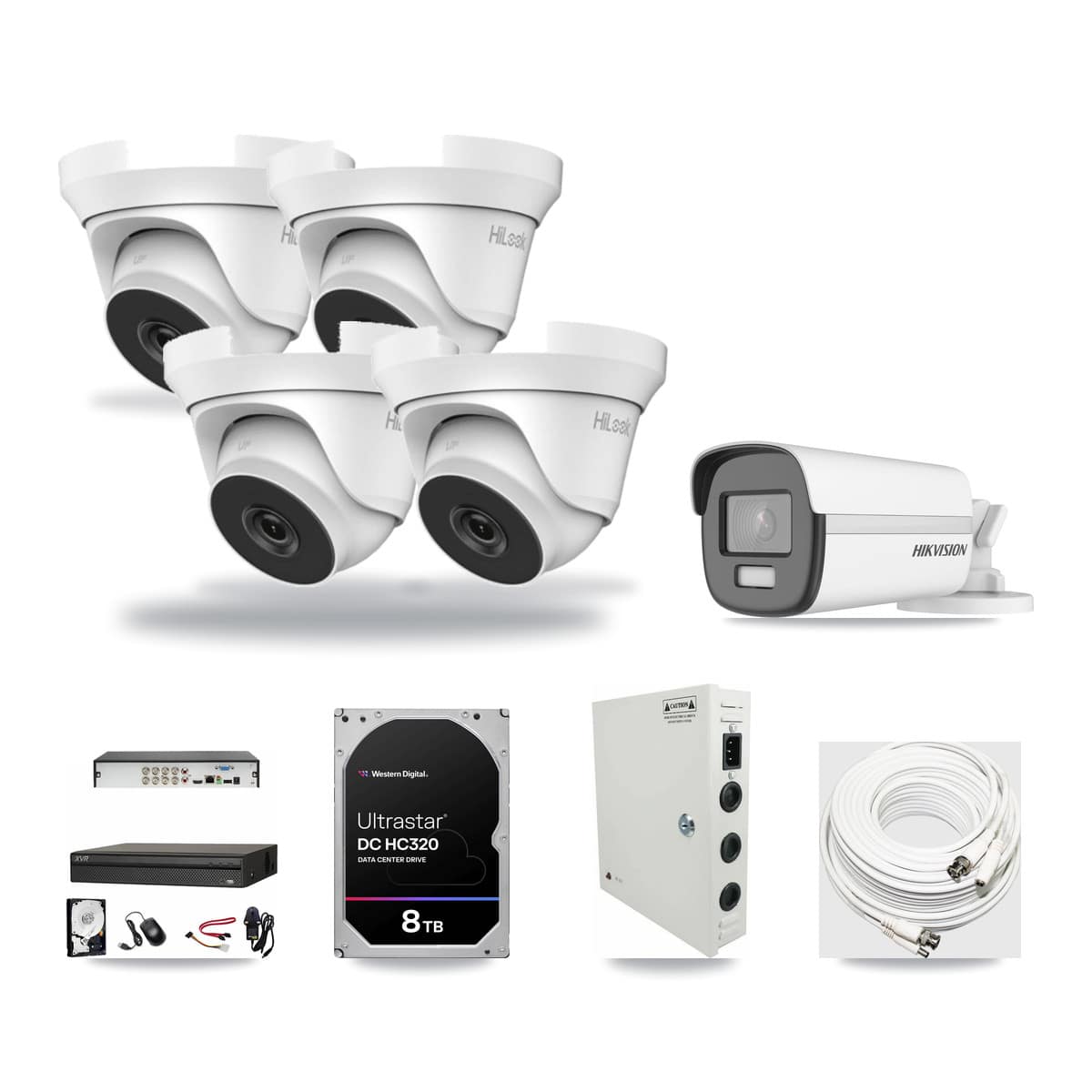 8-Channel 4MP – 4K CCTV Kit — 1 Hikvision 4K Bullet + 4 HiLook 4MP Turret Cameras + 8TB Recording - Image 1