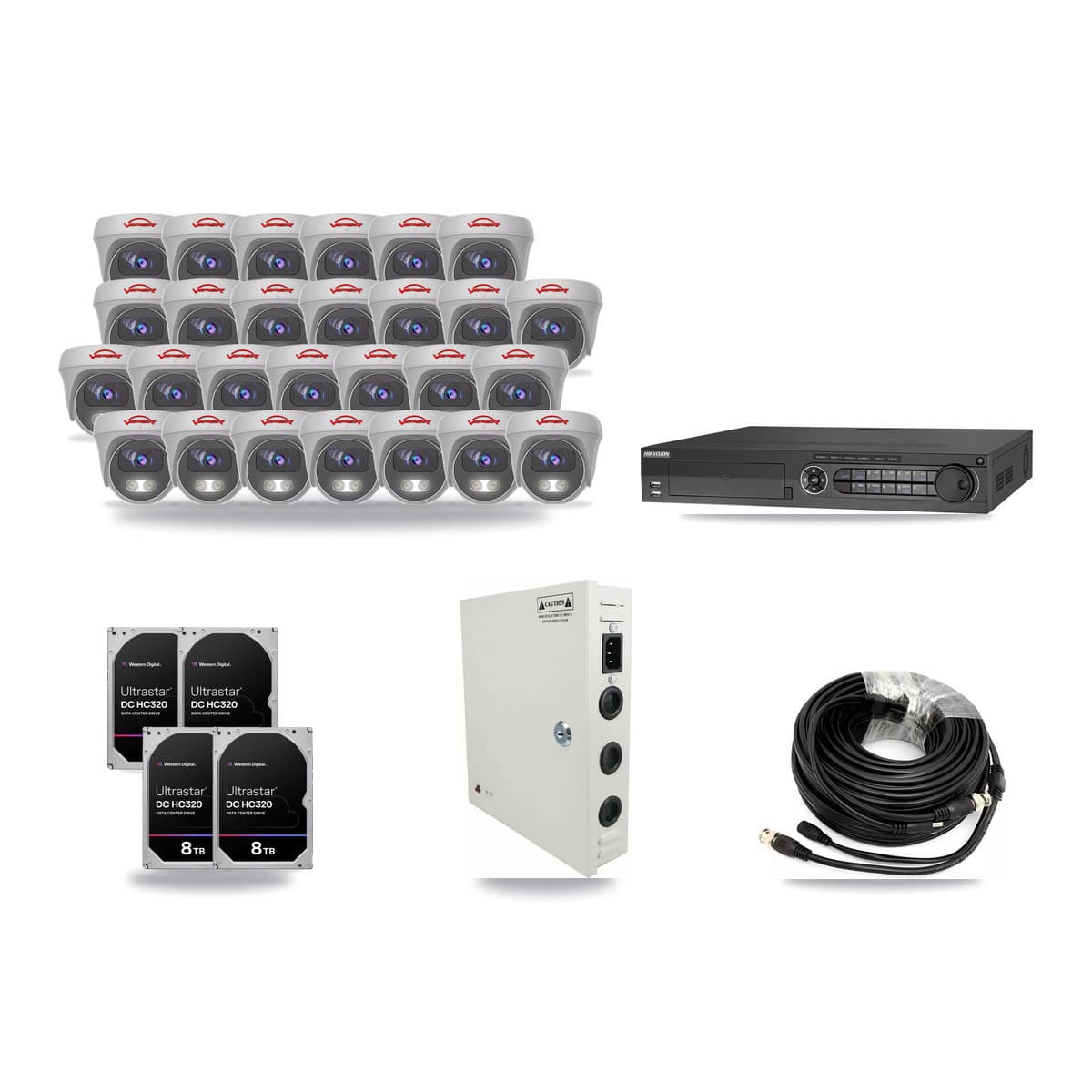 Viper & Hikvision 32-Channel 5MP CCTV Kit — 27 Cameras + 4× 8TB Recording - Image 1