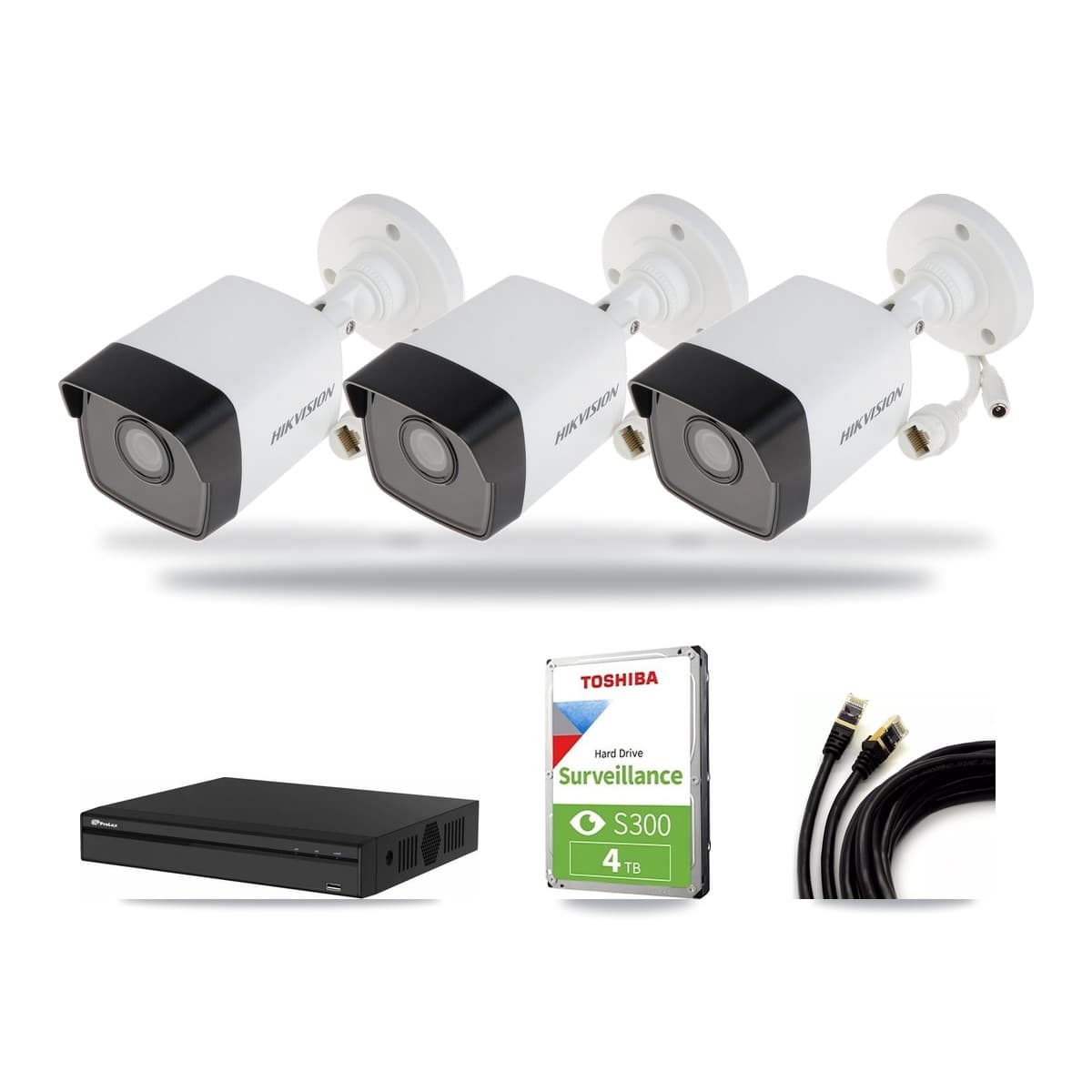 Hikvision & Prolux 4-Channel 5MP CCTV Kit — 3 Bullet Cameras + 4TB Recording - Image 1