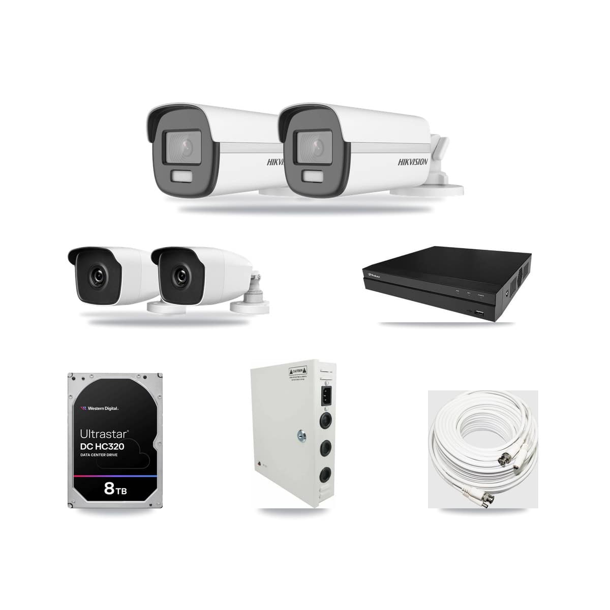8-Channel 3MP – 4K CCTV Kit — 2 4K + 2 3MP Bullet Cameras + 8TB Recording (PXD-5208AN Recorder) - Image 1