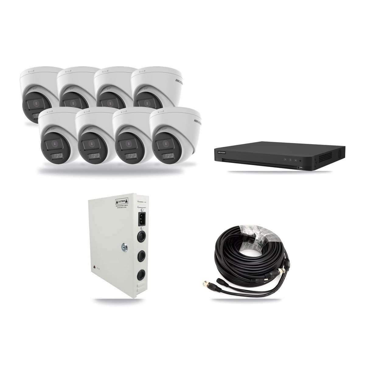 Hikvision 16-Channel 5MP CCTV Kit — 8 Turret Cameras + 3TB Recording (IDS-7216HUHI Recorder) - Image 1