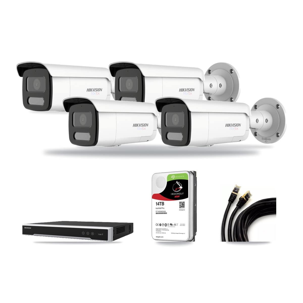 Hikvision 8-Channel 4K CCTV Kit — 4 Bullet Cameras + 14TB Recording - Image 1
