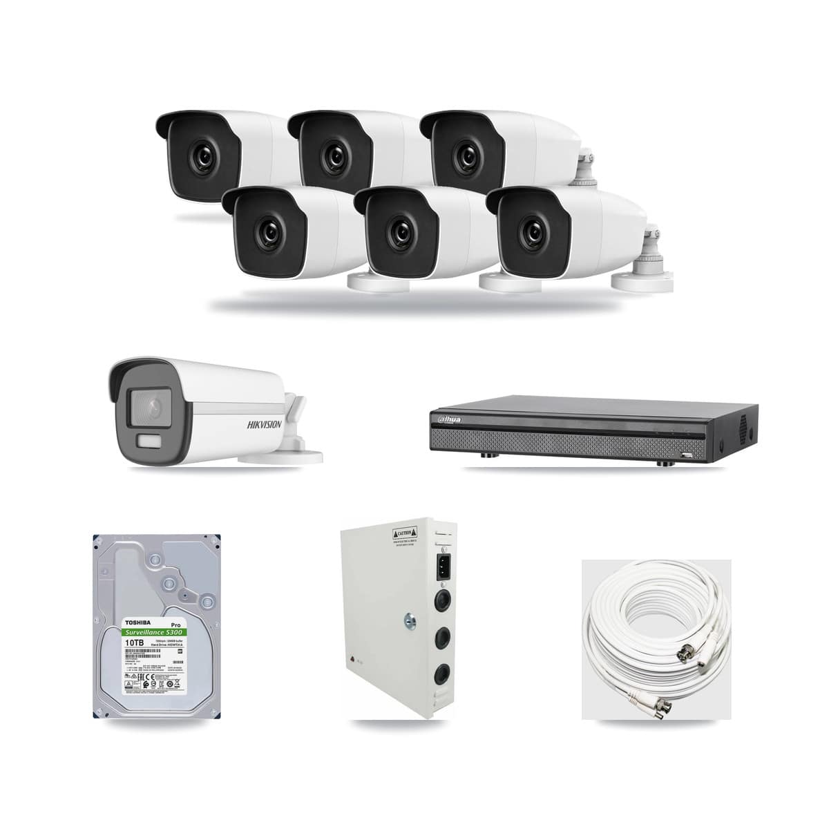 8-Channel 3MP – 4K CCTV Kit — 1 4K + 6 3MP Bullet Cameras + 10TB Recording - Image 1