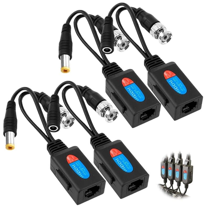 RJ45 balun 8MP (RJ45-balun-HDPV-8MP) CCTV video and power balun with RJ45 connector, product photo