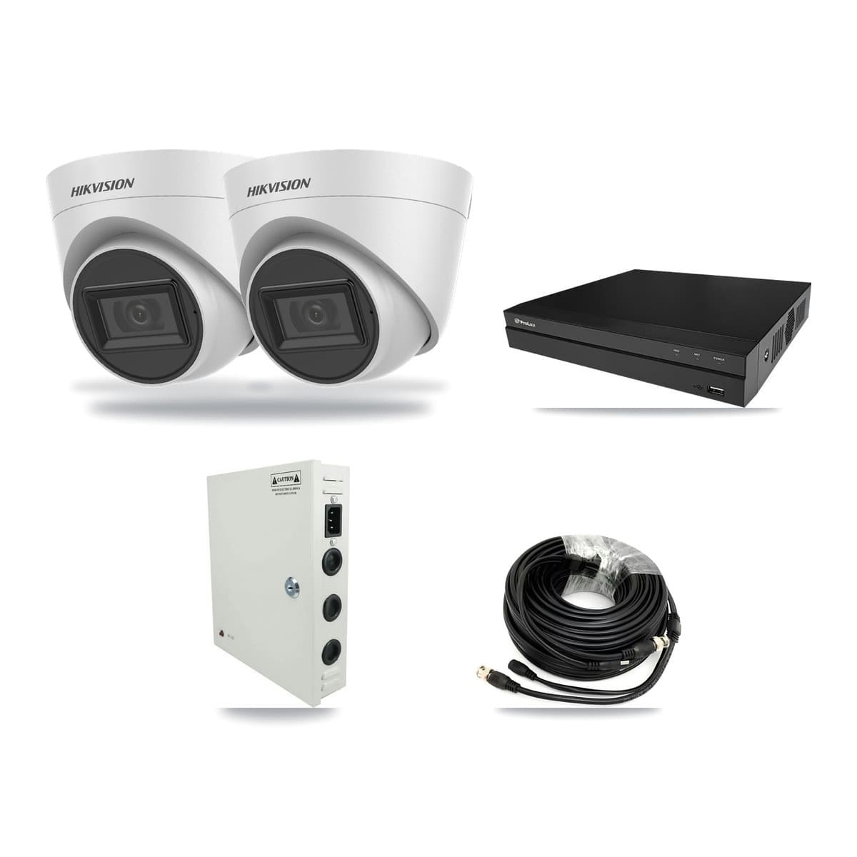 Hikvision & Prolux 8-Channel 5MP CCTV Kit — 2 White Turret Cameras + 3TB Recording - Image 1