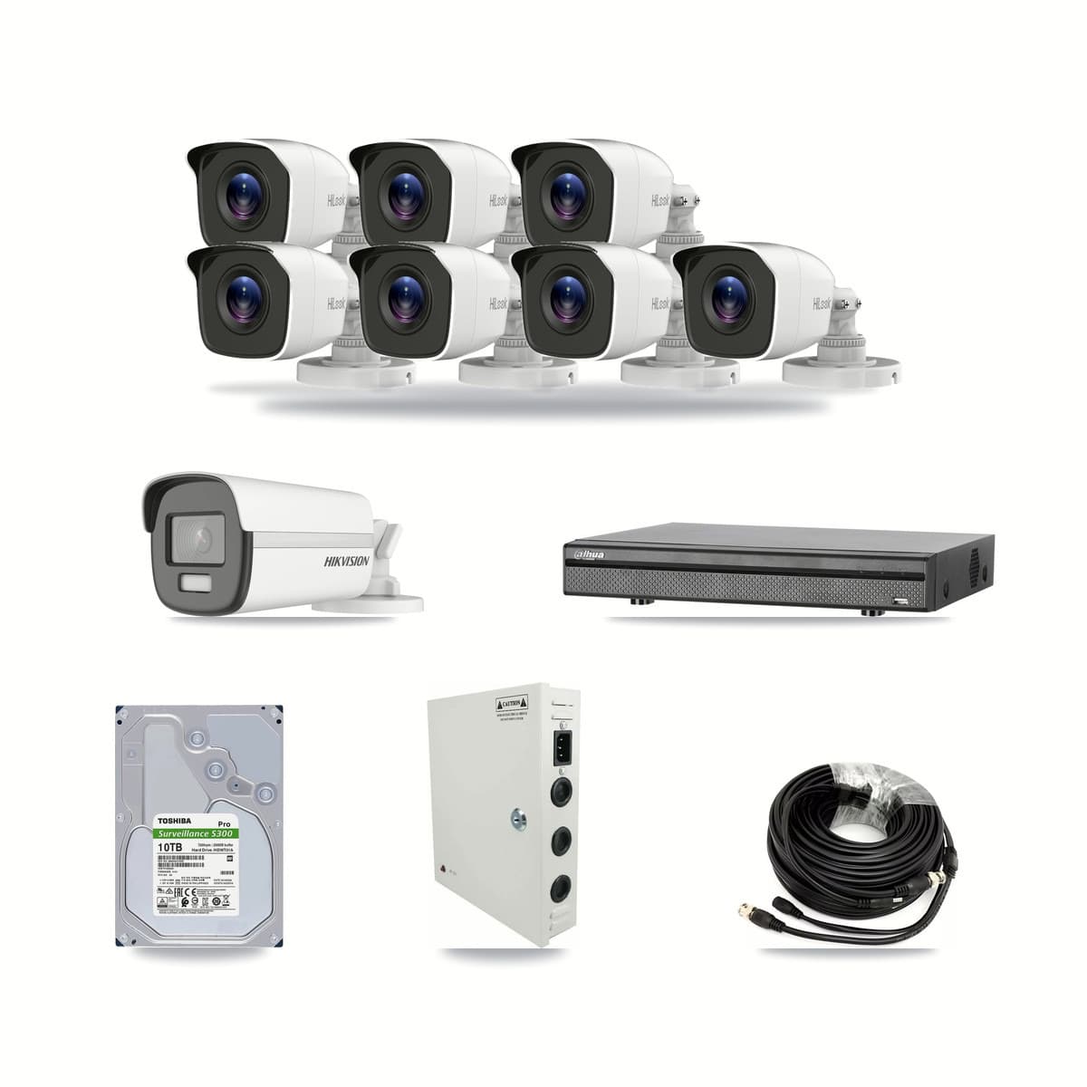 8-Channel 4MP – 4K CCTV Kit — 1 4K + 7 4MP Bullet Cameras + 10TB Recording - Image 1