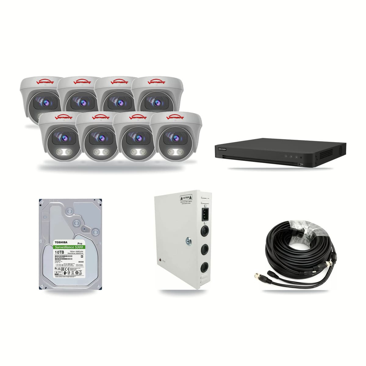 Viper & Hikvision 32-Channel 5MP CCTV Kit — 8 Cameras + 10TB Recording - Image 1