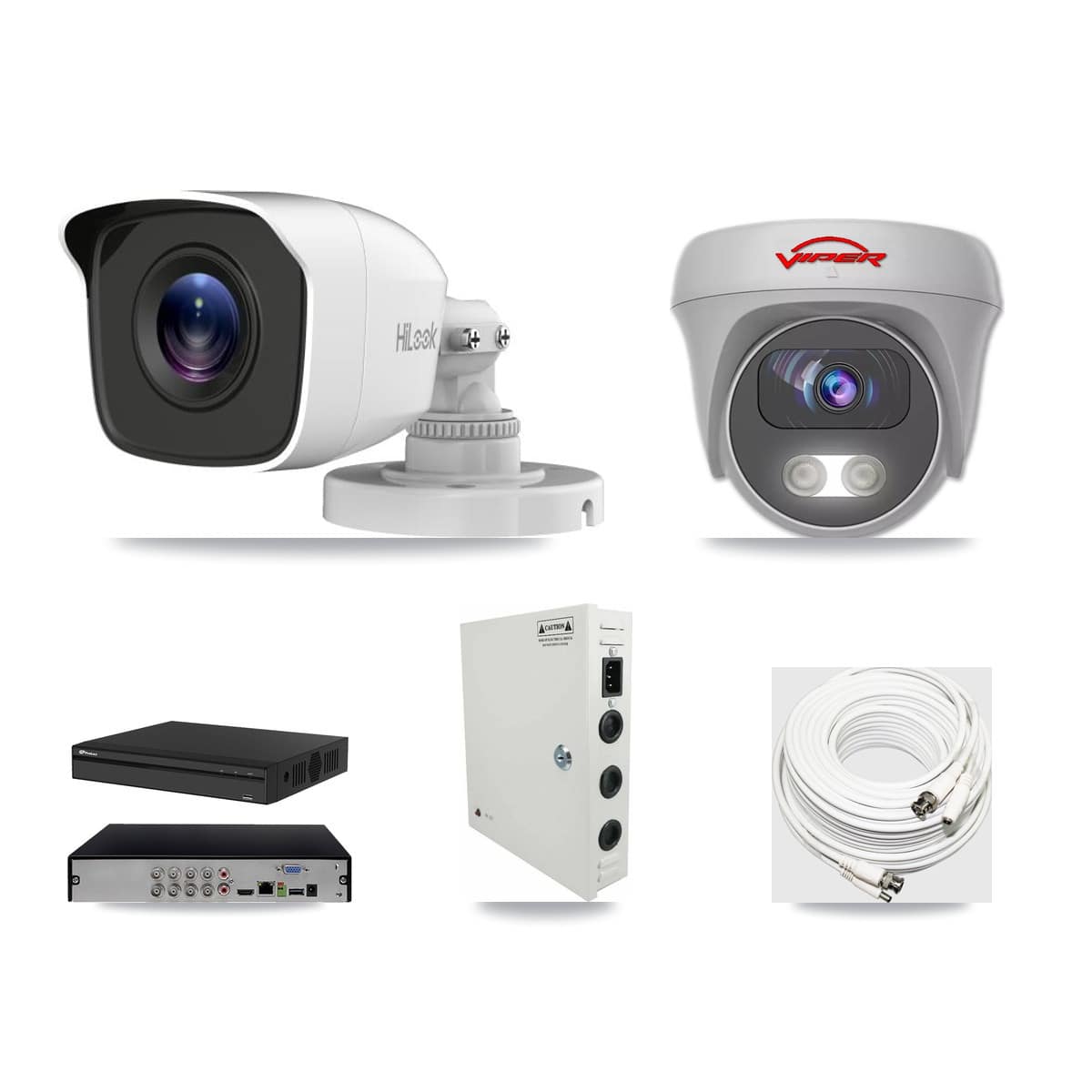 8-Channel 4MP – 5MP CCTV Kit — 1 4MP Bullet + 1 White 5MP Cameras + 3TB Recording (PXD-5108HS Recorder) - Image 1