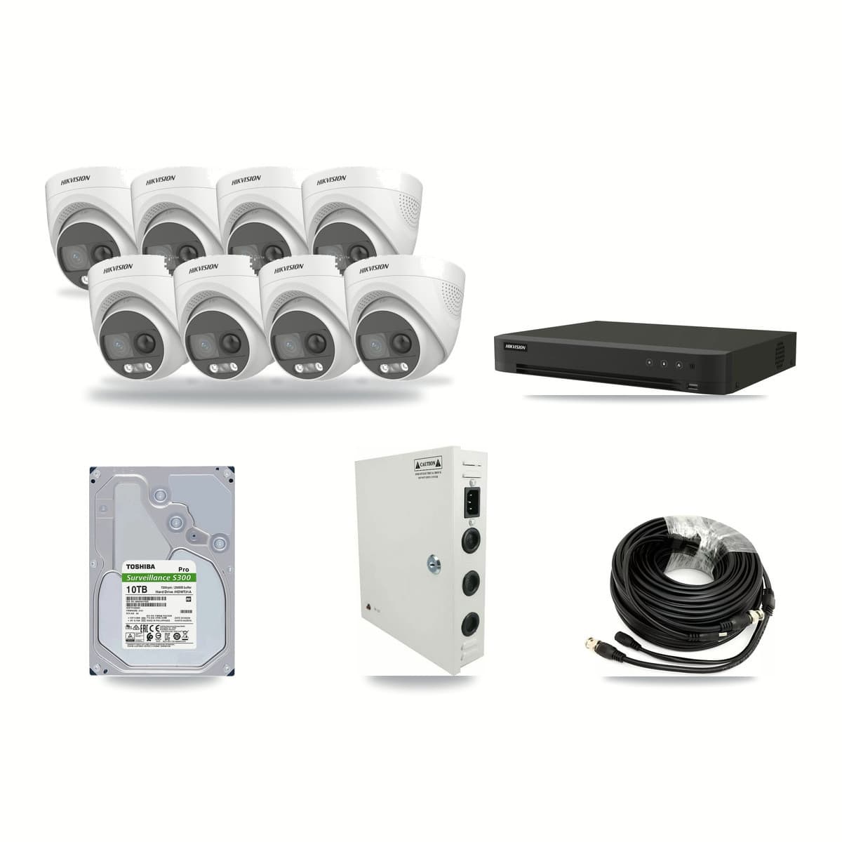 Hikvision 16-Channel 5MP CCTV Kit — 8 Turret Cameras + 10TB Recording (IDS-7216HQHI Recorder) - Image 1