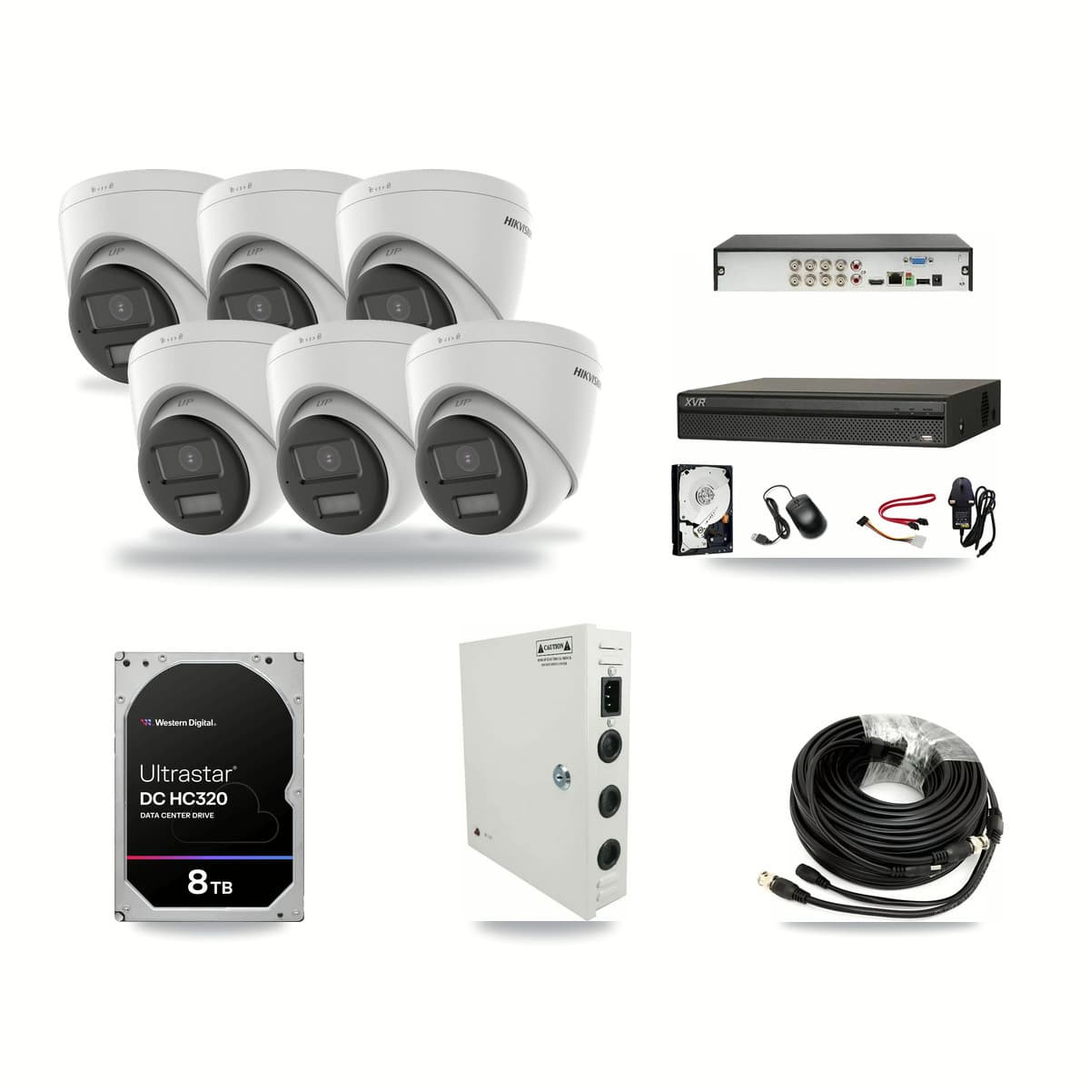 8-Channel 5MP CCTV Kit — 6 DS-2CE78K0T Hikvision Turret Cameras + 8TB Recording - Image 1