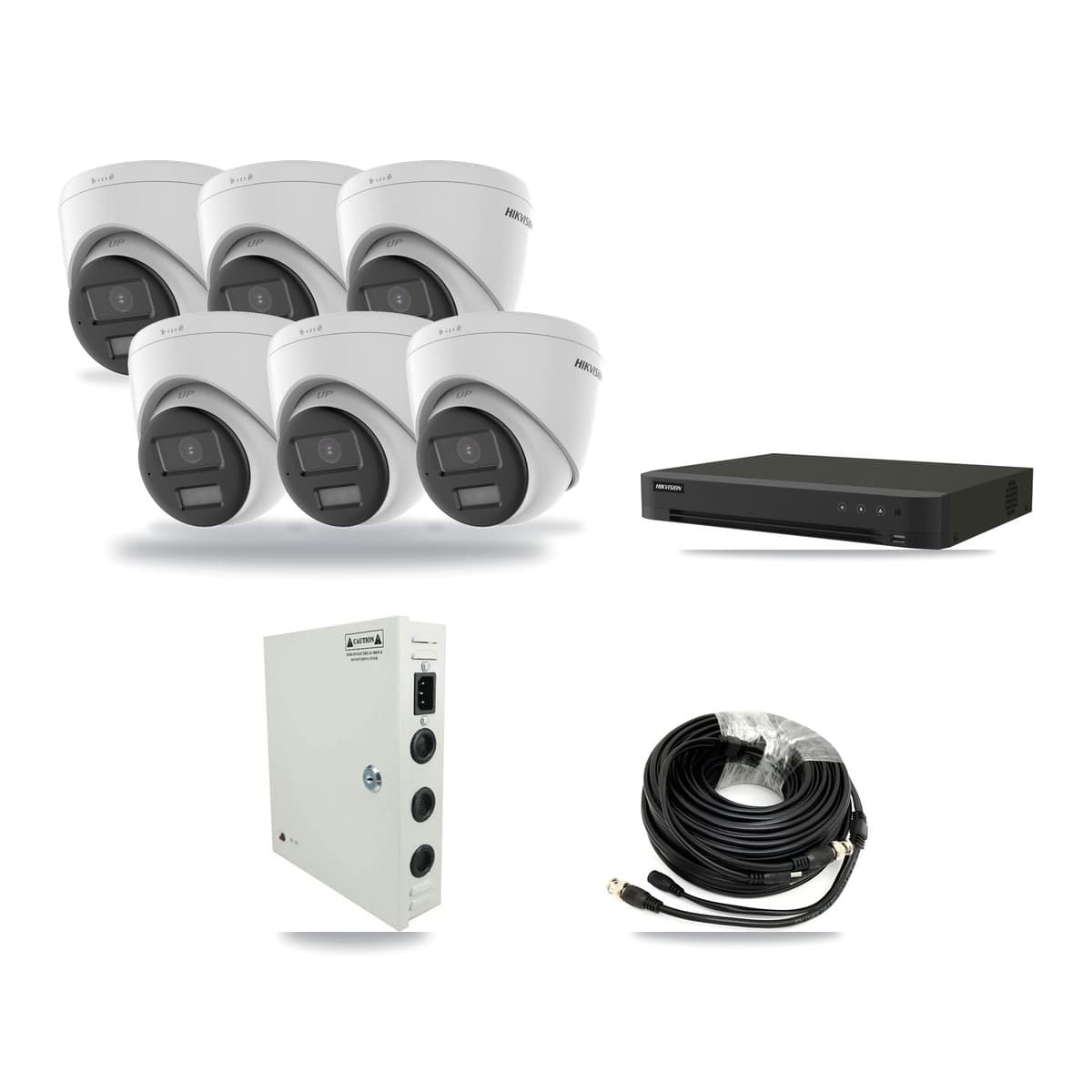 Hikvision 8-channel CCTV kit: 6 cameras (6× 4K Turret), 2TB hard drive