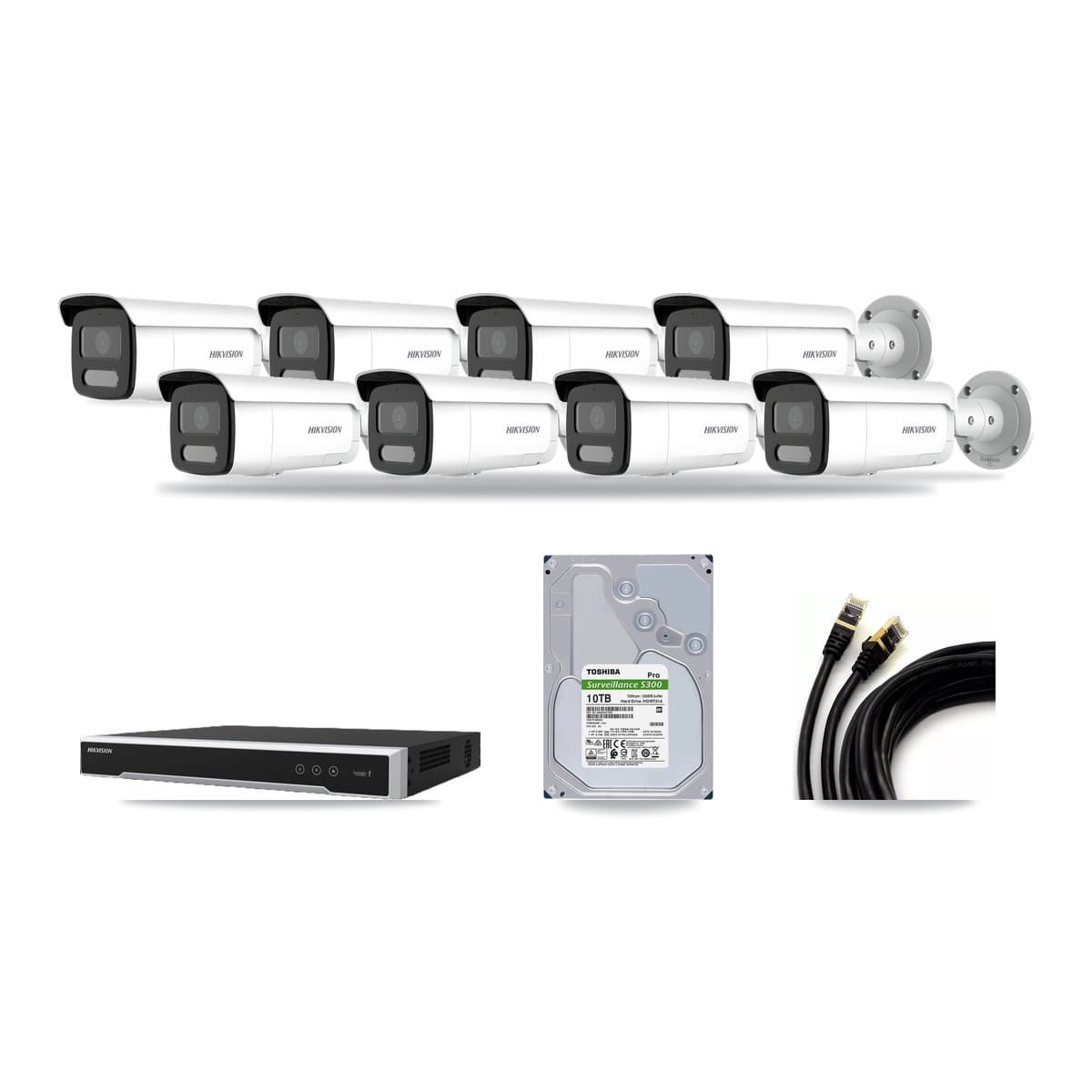 Hikvision 8-Channel 4MP CCTV Kit — 8 Bullet Cameras + 10TB Recording - Image 1