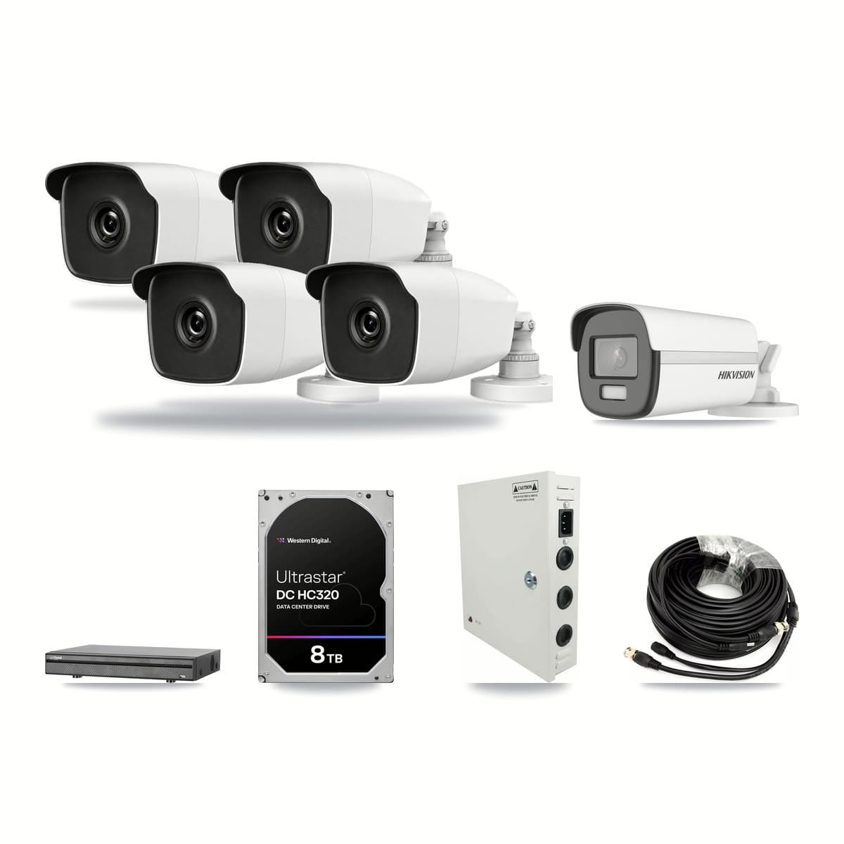 8-Channel 3MP – 4K CCTV Kit — 1 4K + 4 3MP Bullet Cameras + 8TB Recording - Image 1