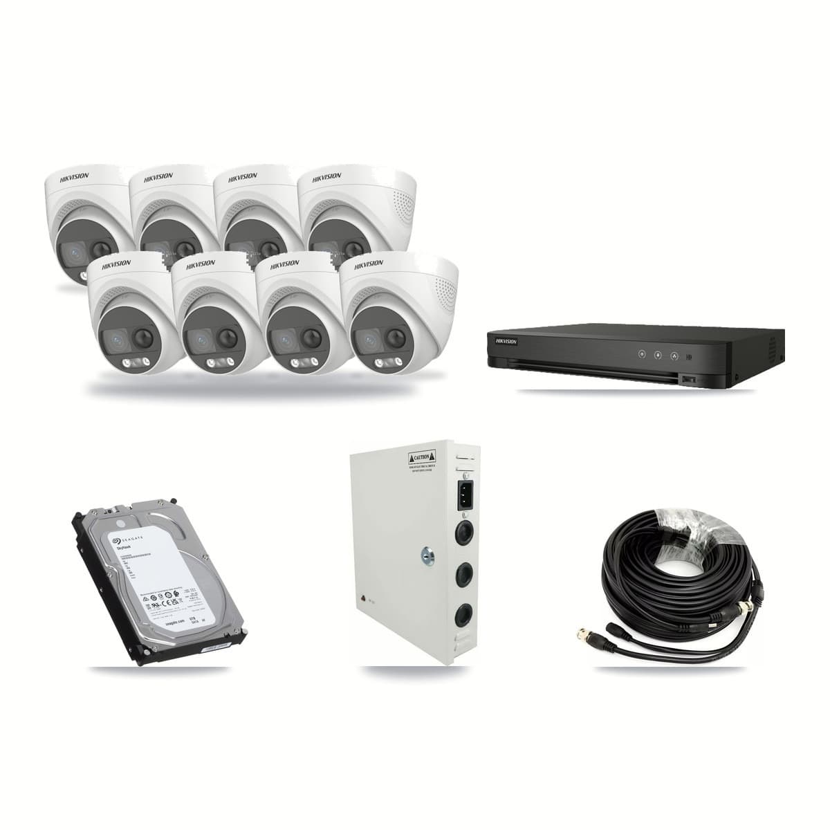 Hikvision 8-Channel 5MP CCTV Kit — 8 Turret Cameras + 6TB Recording - Image 1