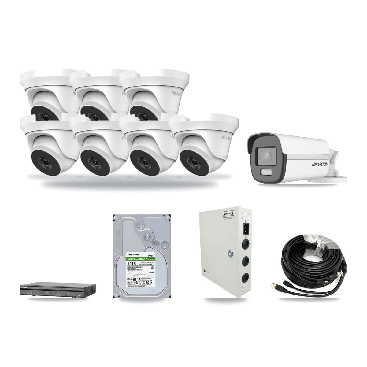 8-Channel 4MP – 4K CCTV Kit — 1 4K Bullet + 7 4MP Turret Cameras + 10TB Recording - Image 1
