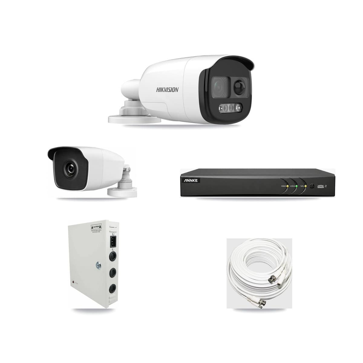 4-Channel 3MP – 5MP CCTV Kit — 1 5MP + 1 3MP Bullet Cameras + 3TB Recording (AN-DV4-8MP Recorder) - Image 1