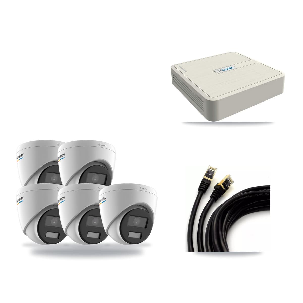 Hikvision & HiLook 8-Channel 2MP CCTV Kit — 5 Turret Cameras + 3TB Recording - Image 1