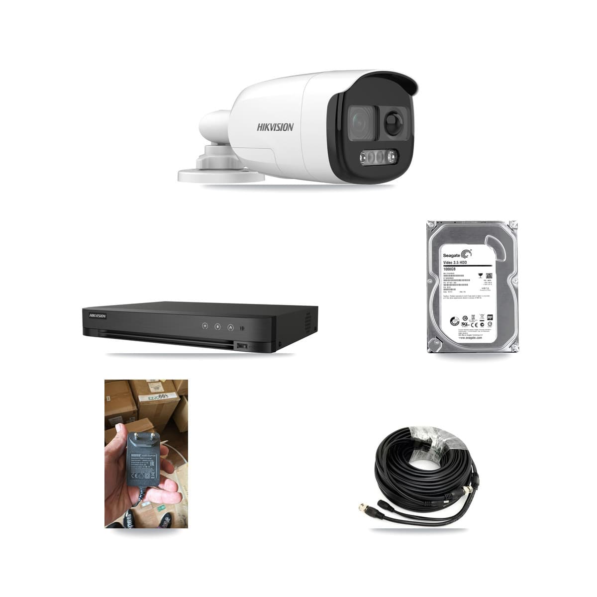 Hikvision 4-Channel 5MP CCTV Kit — 1 Bullet Camera + 1TB Recording (DS-7204HUHI Recorder) - Image 1