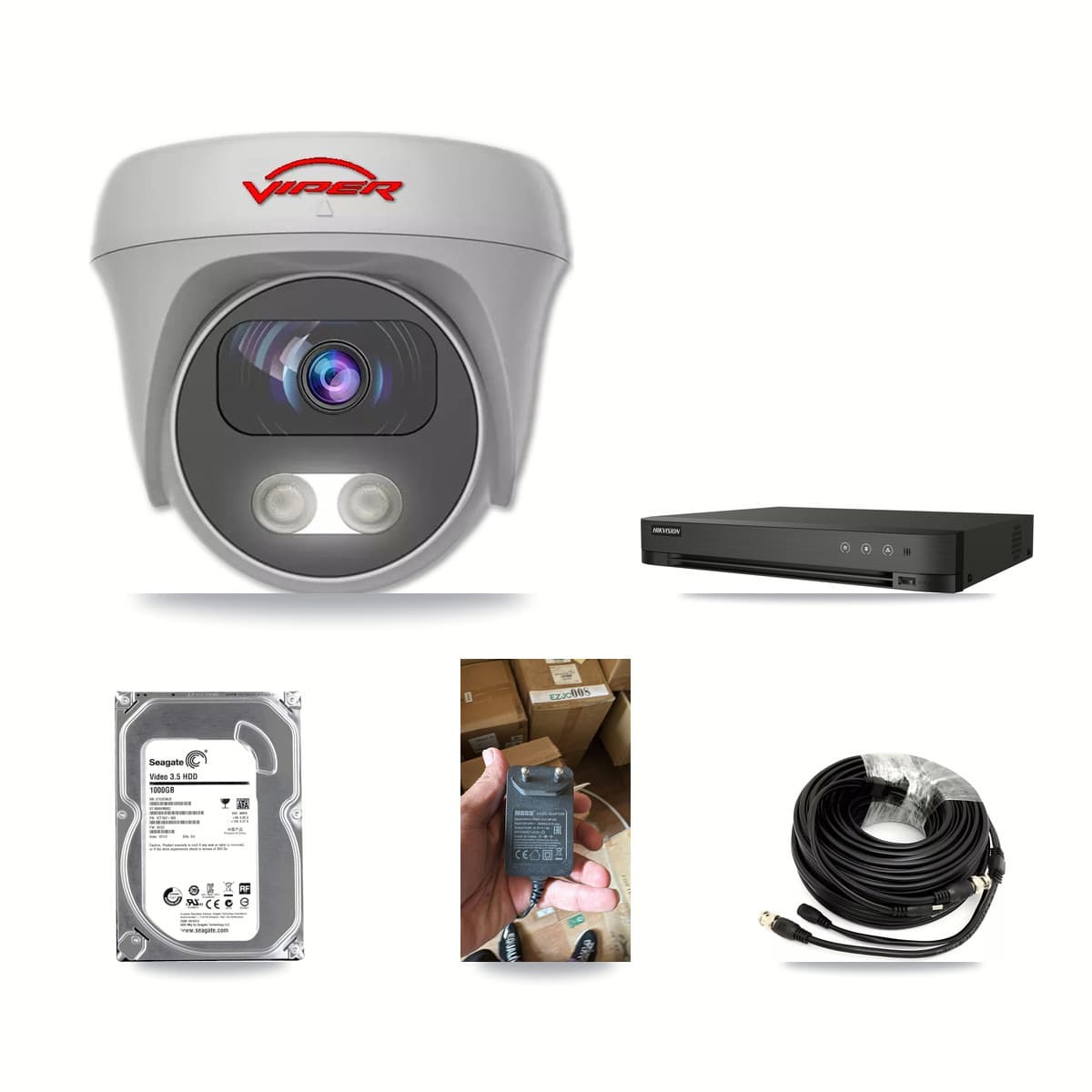 Viper & Hikvision 4-Channel 5MP CCTV Kit — 1 Camera + 1TB Recording - Image 1