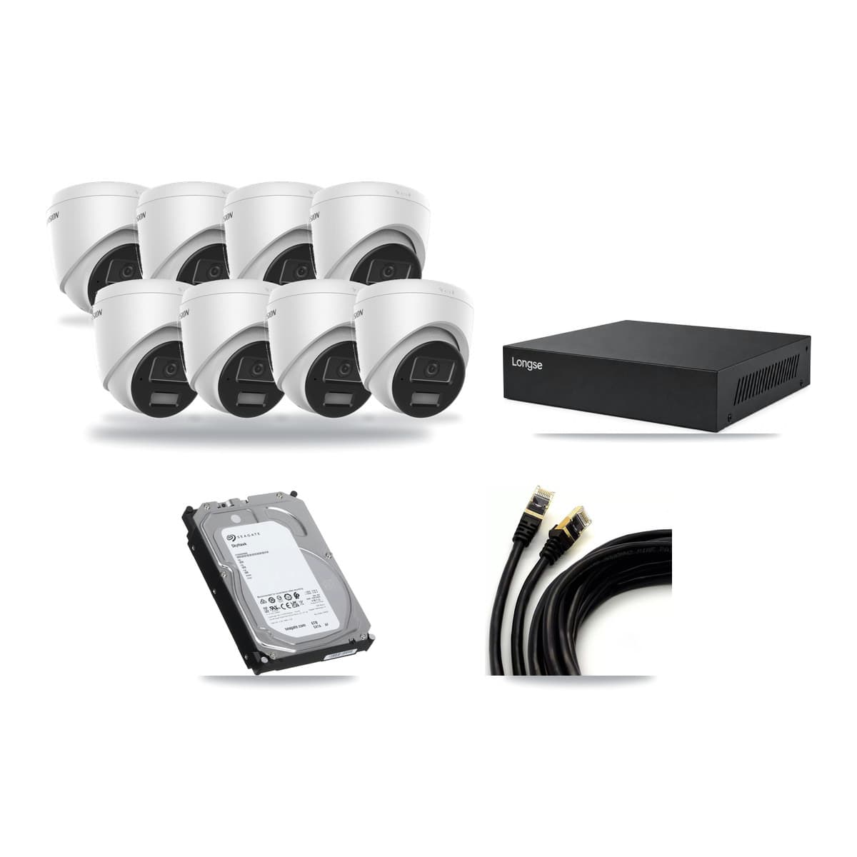 Hikvision & Longse 8-Channel 4MP CCTV Kit — 8 Turret Cameras + 6TB Recording - Image 1