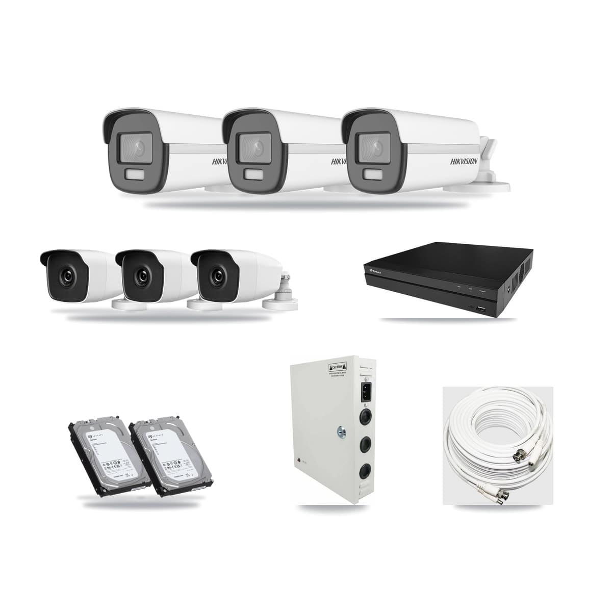 8-Channel 3MP – 4K CCTV Kit — 3 4K + 3 3MP Bullet Cameras + 2× 6TB Recording - Image 1