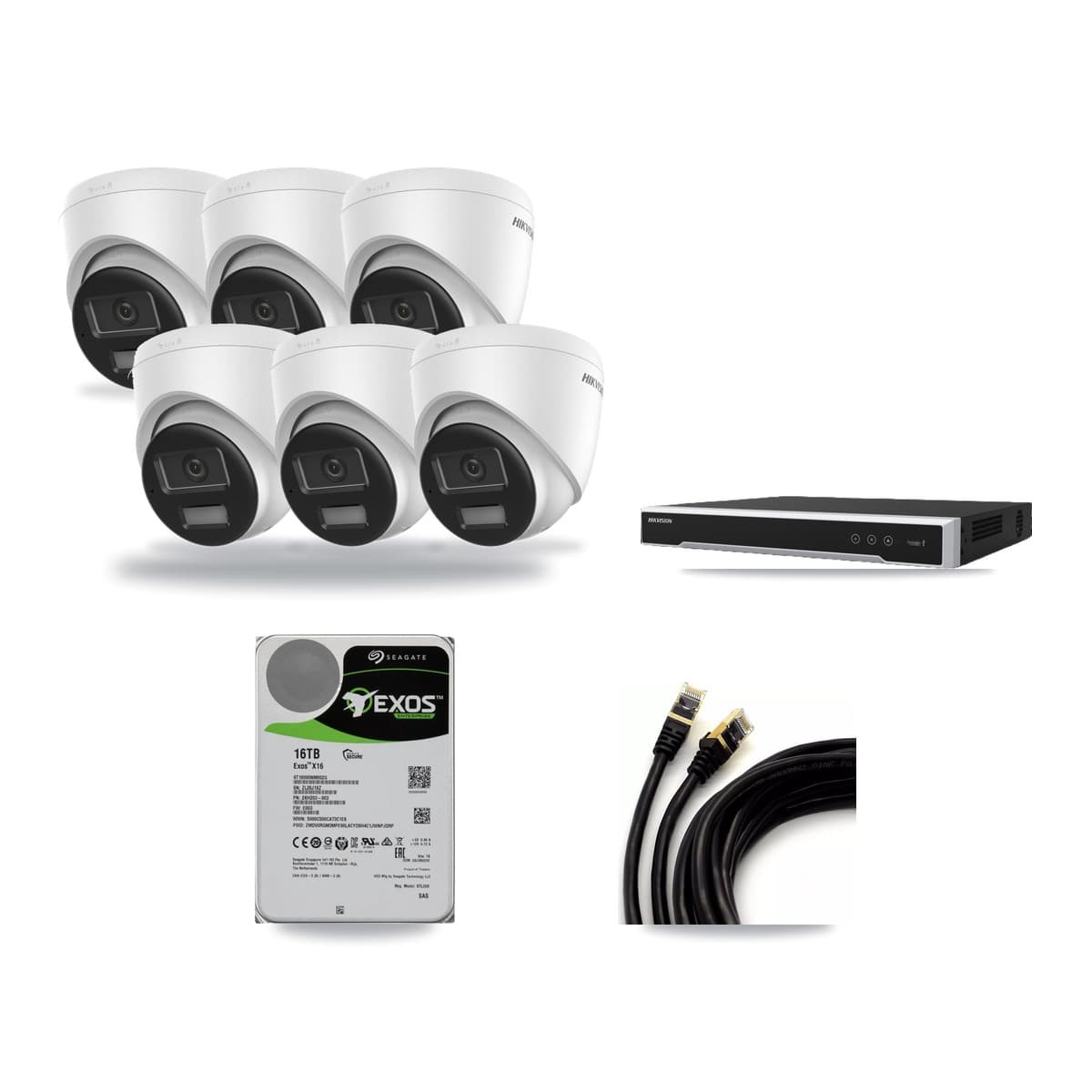Hikvision 8-Channel 4K CCTV Kit — 6 DS-2CD1383G2 Turret Cameras + 16TB Recording - Image 1