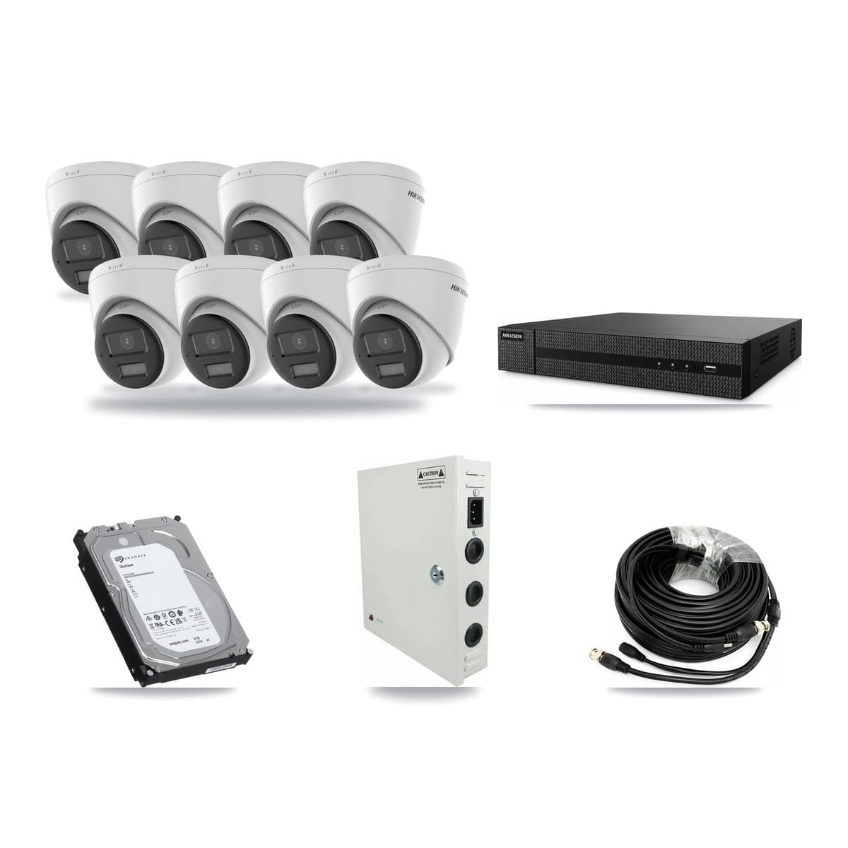 8-Channel 5MP CCTV Kit — 8 DS-2CE78K0T Hikvision Turret Cameras + 6TB Recording - Image 1