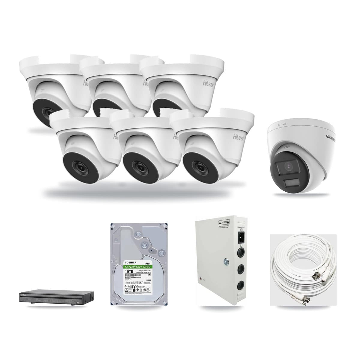 8-Channel 4MP – 4K CCTV Kit — 1 4K + 6 4MP Turret Cameras + 10TB Recording - Image 1