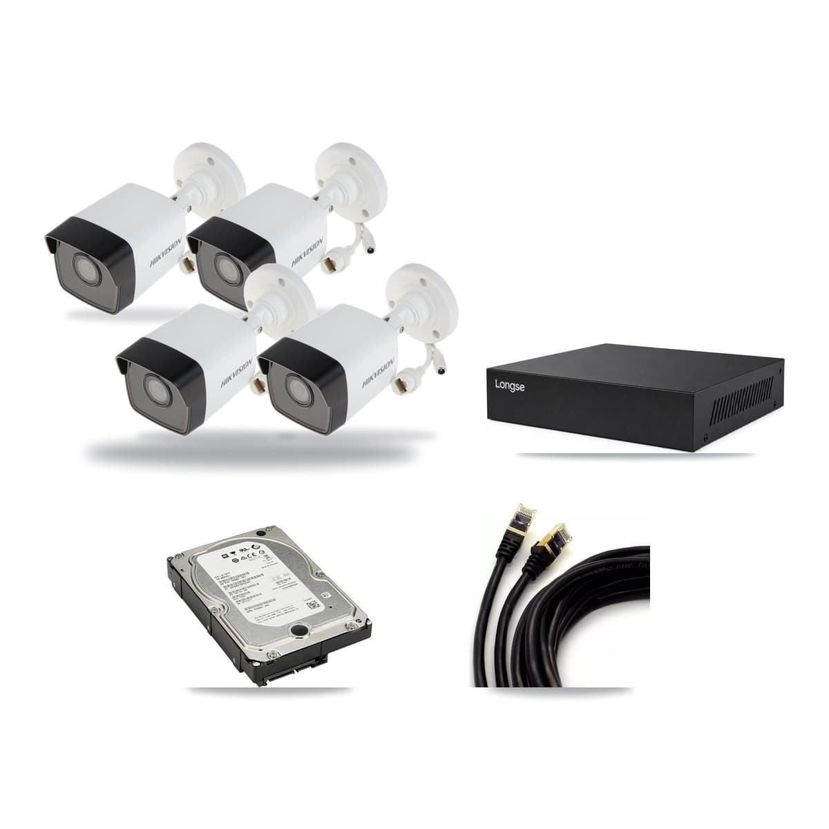 Hikvision & Longse 8-Channel 5MP CCTV Kit — 4 Bullet Cameras + 5TB Recording - Image 1